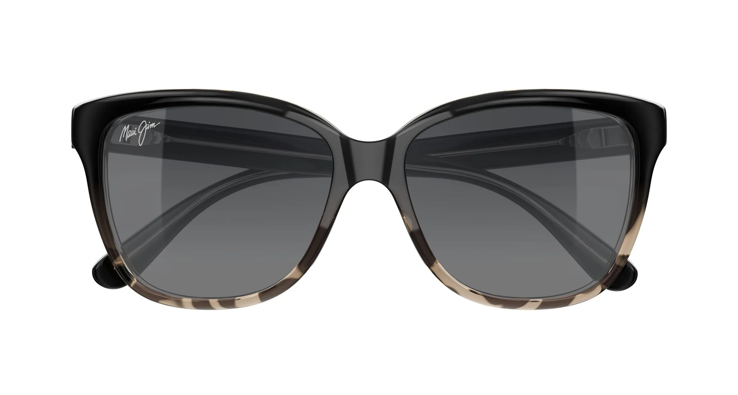 Maui Jim MJ0744S 001 Occhiali da sole Iniettato Nero Grigio Cat Eye - immagine 2