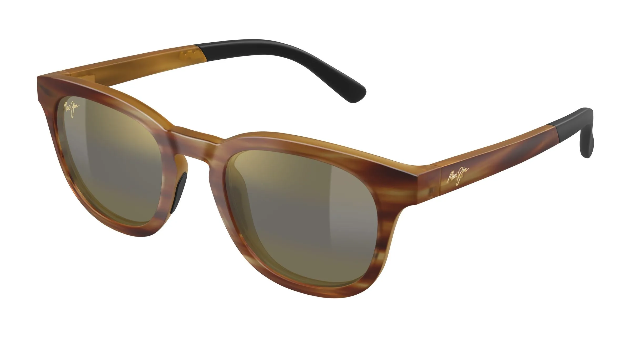 Maui Jim MJ0737S 001 Occhiali da sole Iniettato Havana Bronzo Rotonda - immagine 1