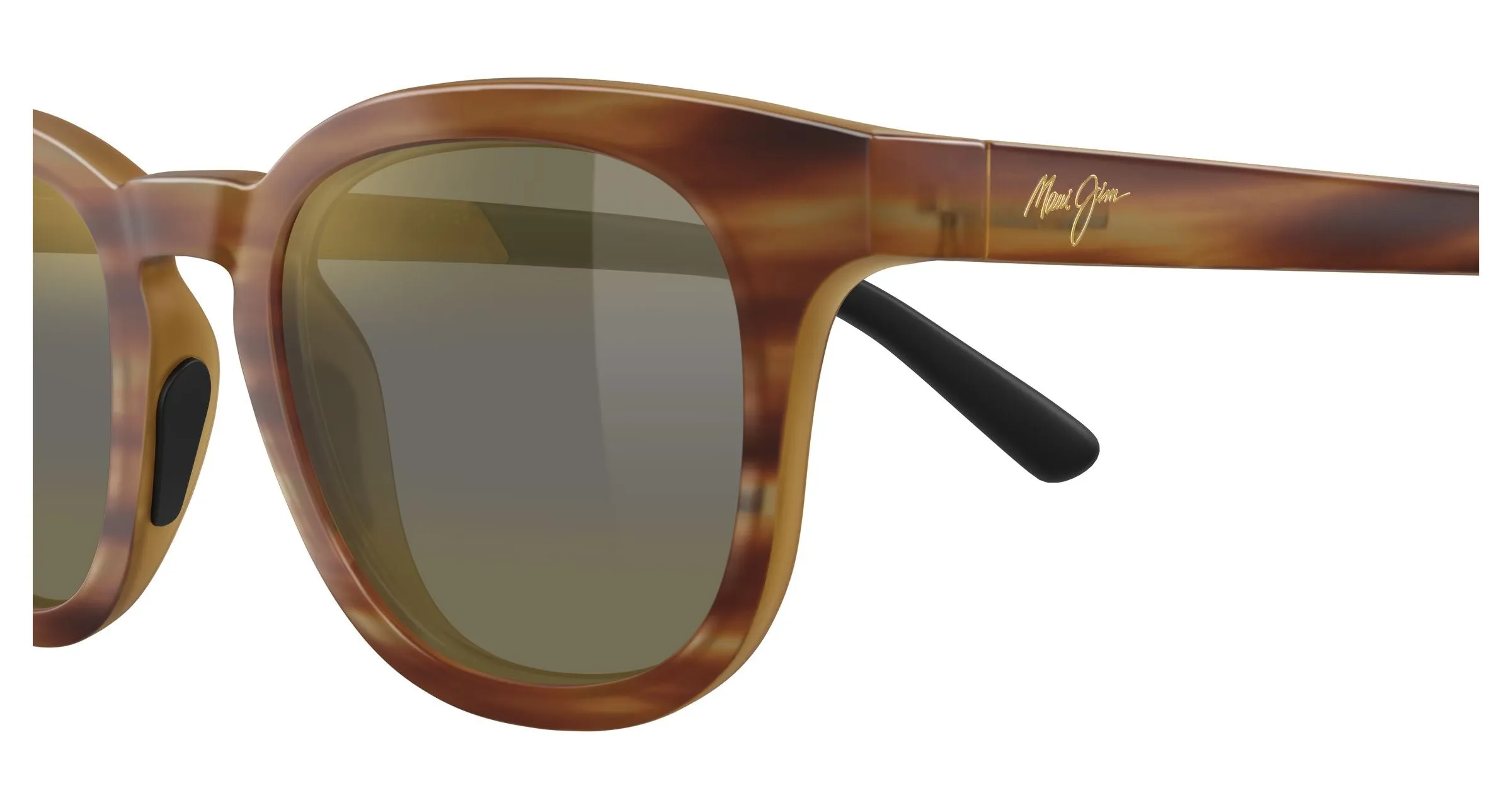 Maui Jim MJ0737S 001 Occhiali da sole Iniettato Havana Bronzo Rotonda - immagine 3
