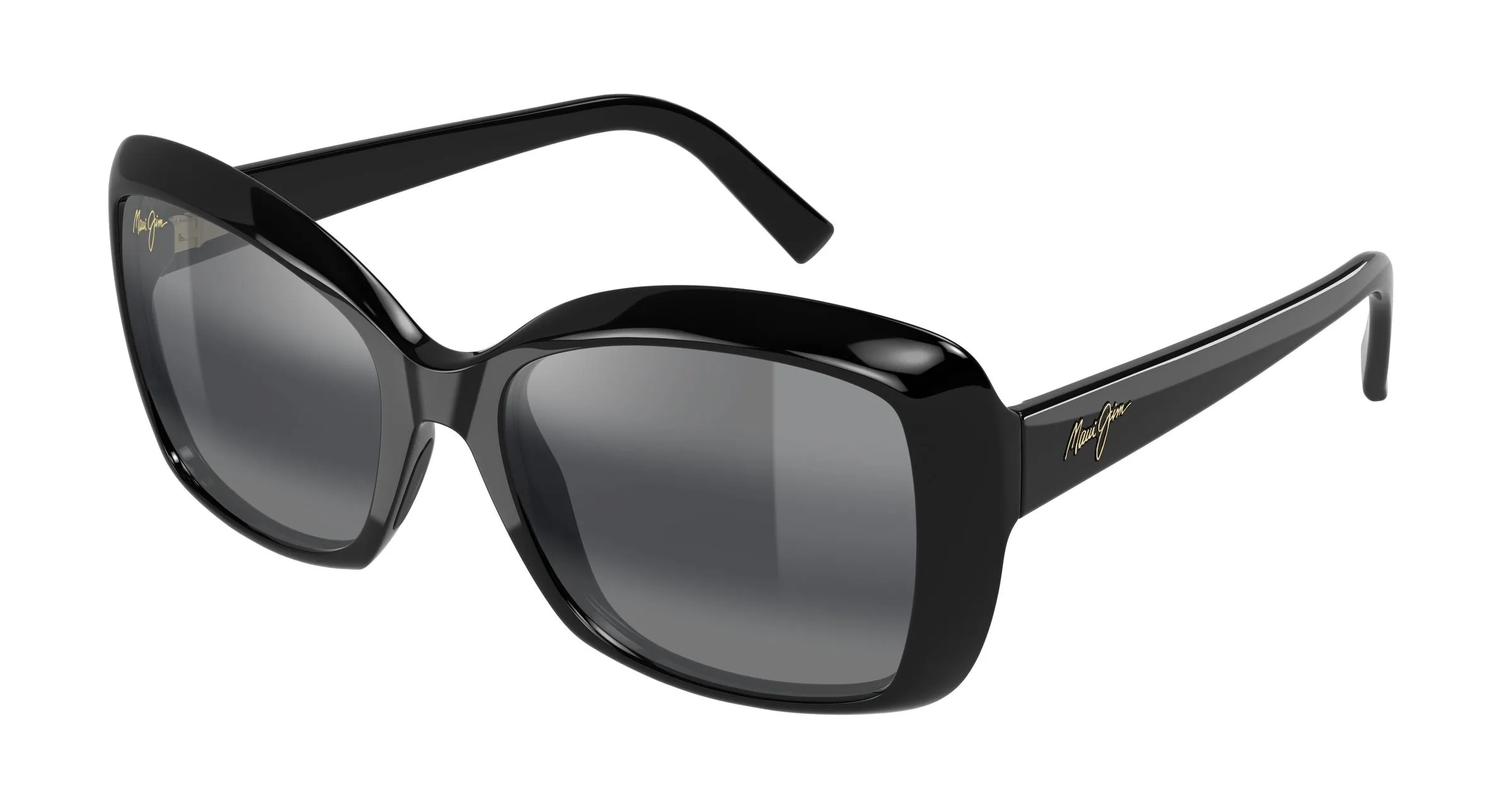 Maui Jim MJ0735S 009 Occhiali da sole Bio-iniettato Nero Grigio Farfalla - immagine 1
