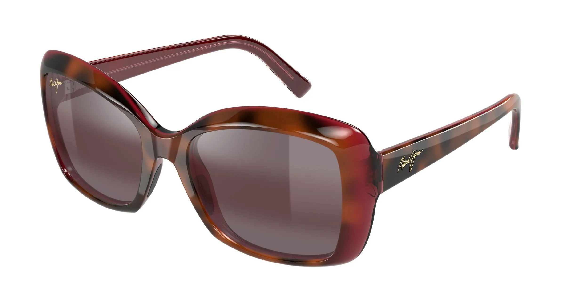 Maui Jim MJ0735S 002 Occhiali da sole Iniettato Havana Rosa Farfalla - immagine 1