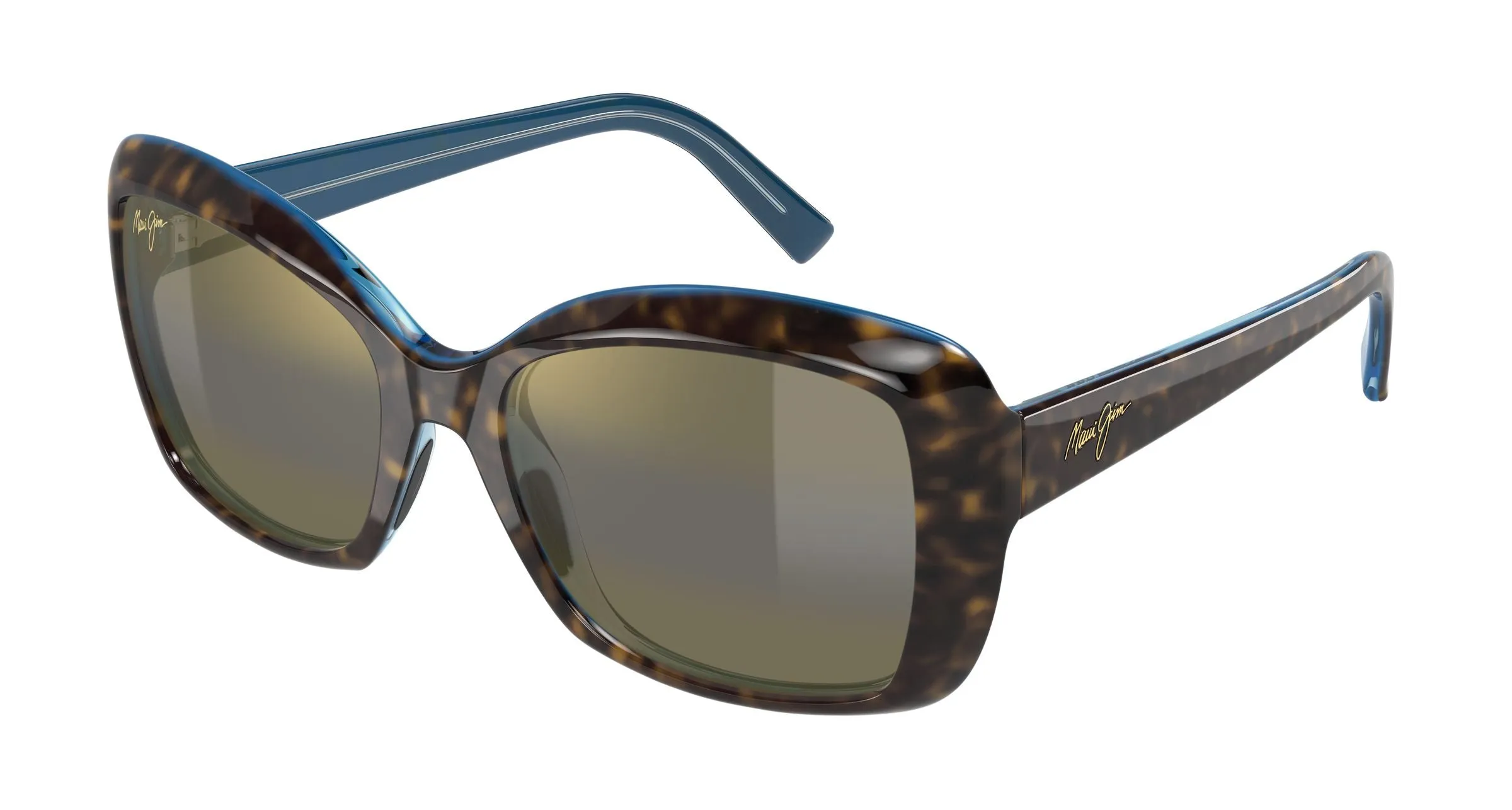 Maui Jim MJ0735S 001 Occhiali da sole Iniettato Havana Bronzo Farfalla - immagine 1