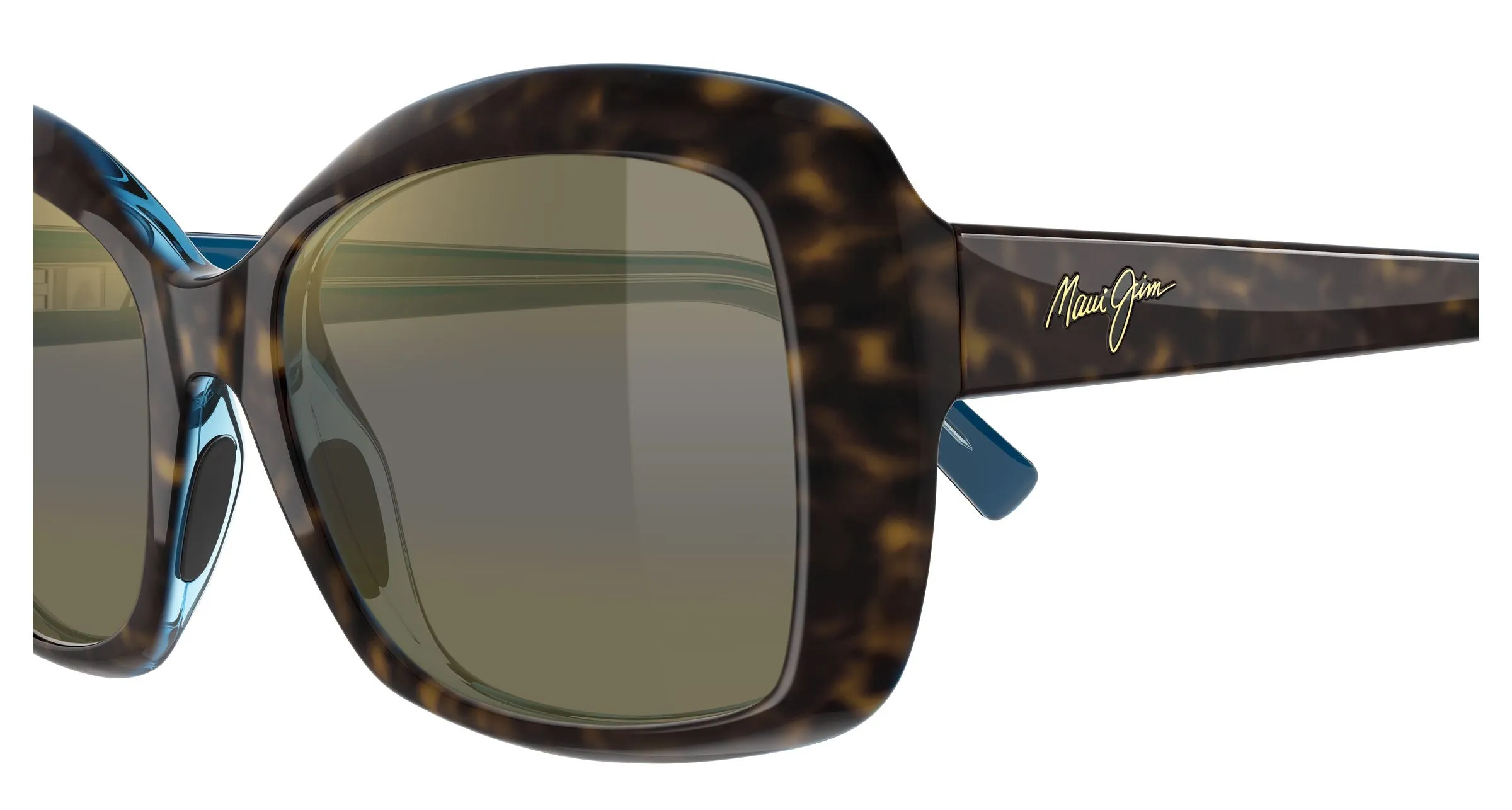 Maui Jim MJ0735S 001 Occhiali da sole Iniettato Havana Bronzo Farfalla - immagine 3