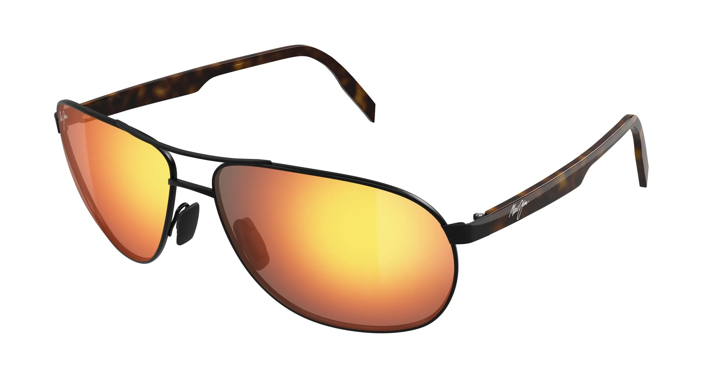Maui Jim MJ0728S 004 Occhiali da sole Metallo Nero Rosso Pilot - immagine 1