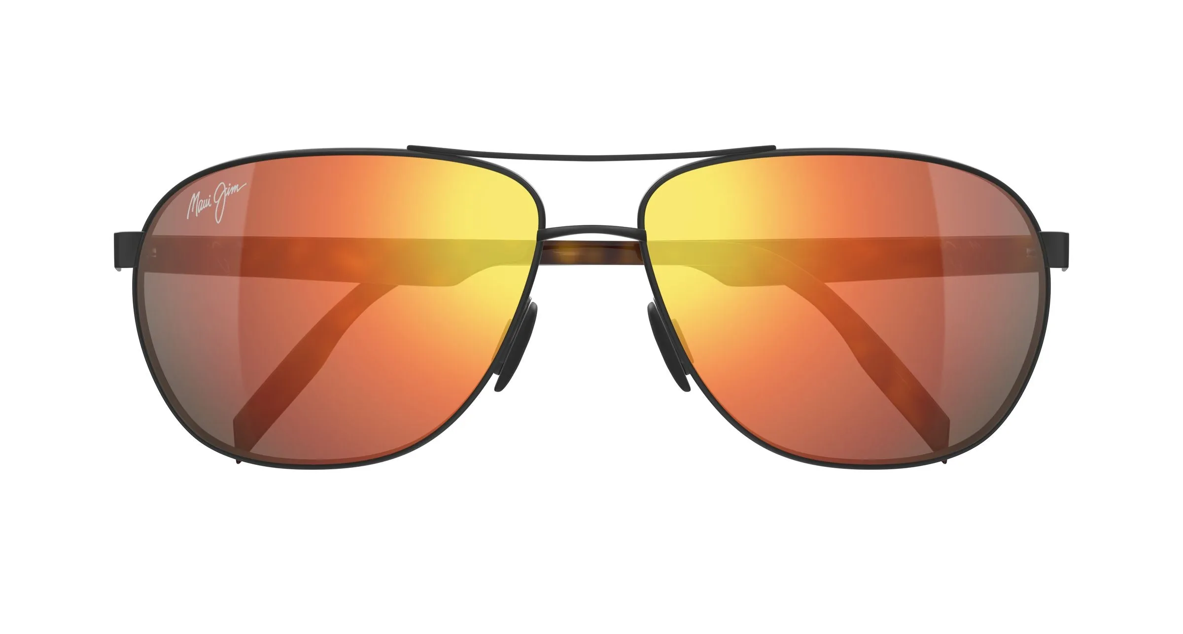 Maui Jim MJ0728S 004 Occhiali da sole Metallo Nero Rosso Pilot - immagine 2