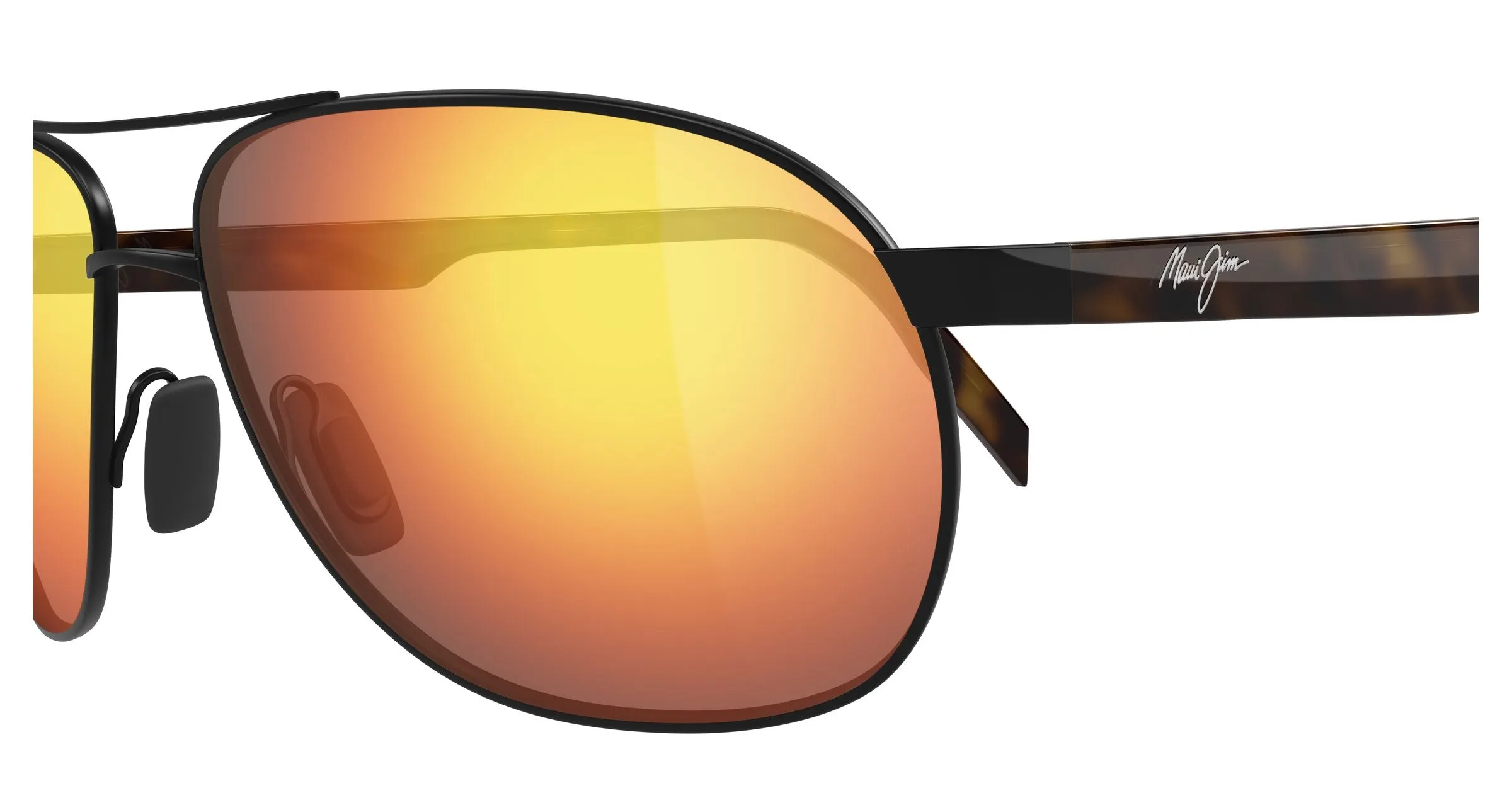 Maui Jim MJ0728S 004 Occhiali da sole Metallo Nero Rosso Pilot - immagine 3