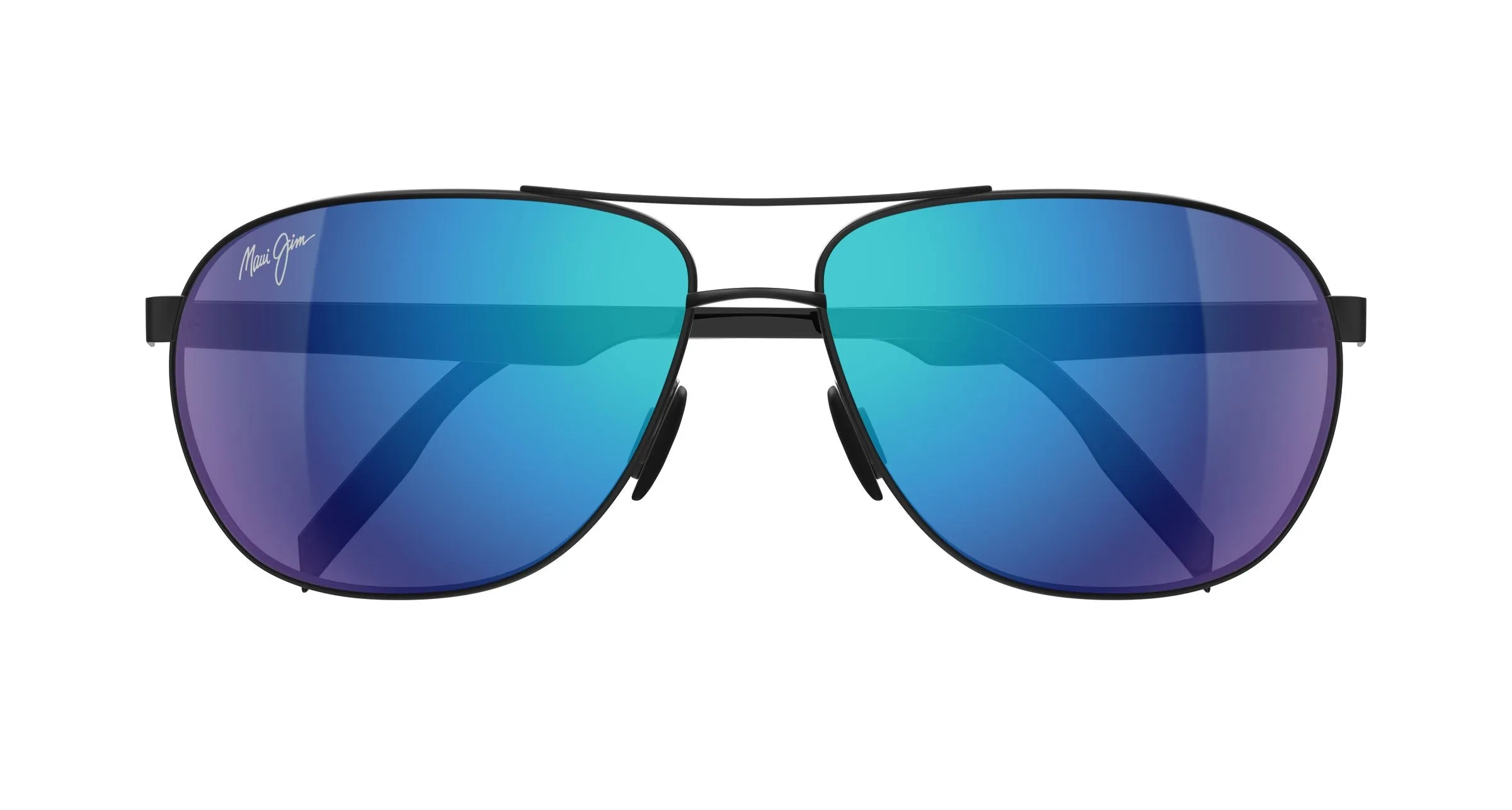 Maui Jim MJ0728S 003 Occhiali da sole Metallo Rutenio Blu Pilot - immagine 2