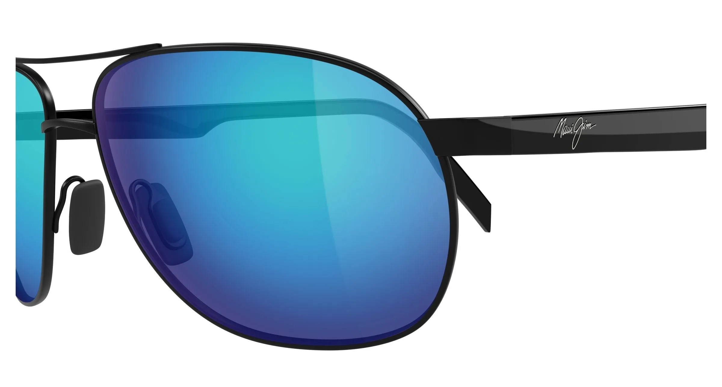 Maui Jim MJ0728S 003 Occhiali da sole Metallo Rutenio Blu Pilot - immagine 3