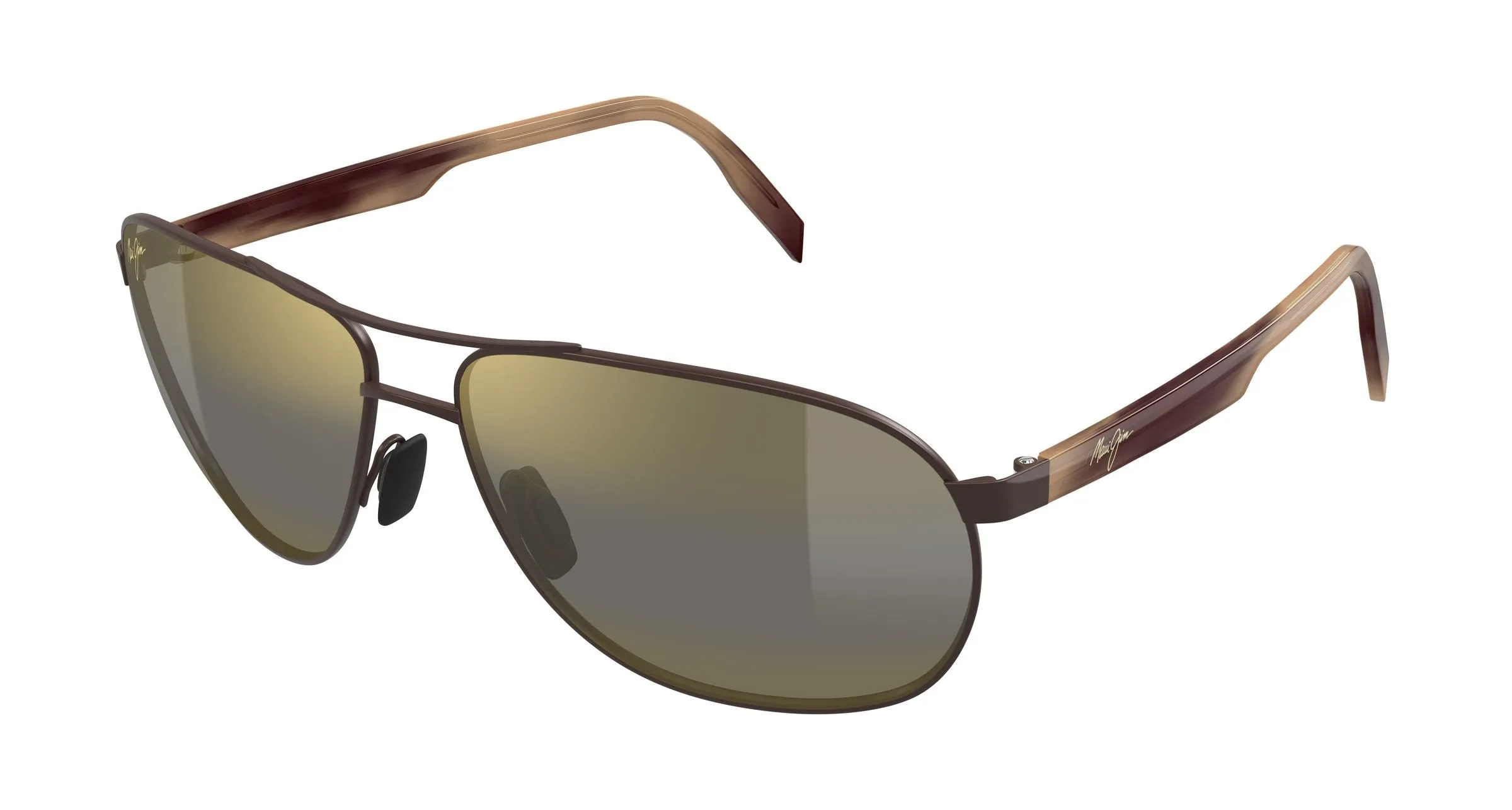Maui Jim MJ0728S 002 Occhiali da sole Metallo Marrone Bronzo Pilot - immagine 1