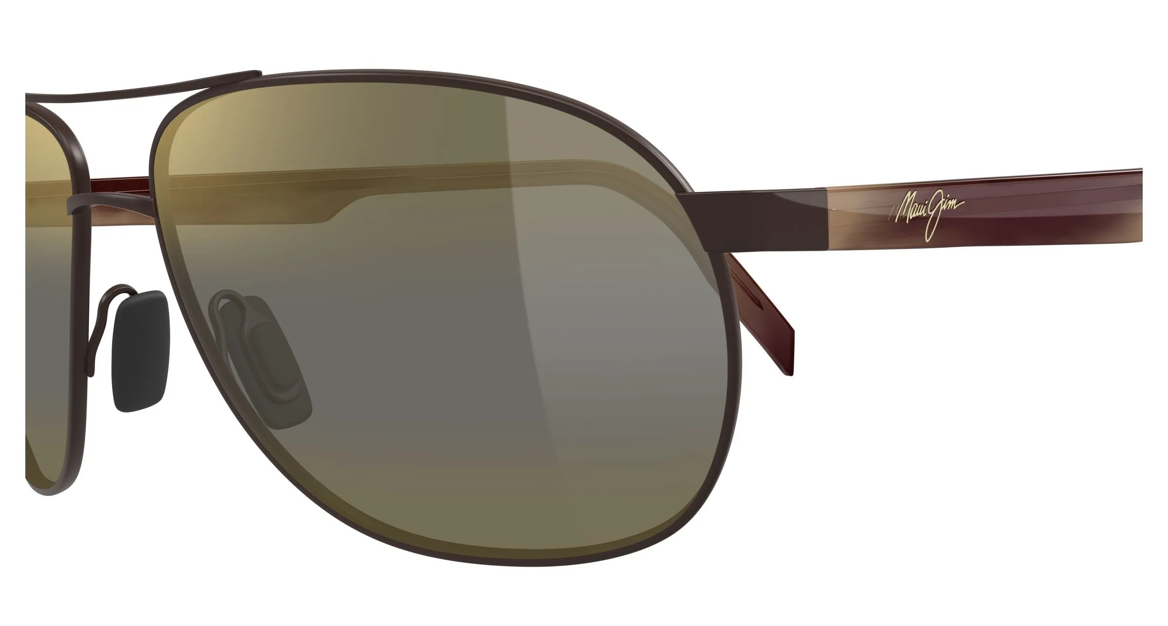 Maui Jim MJ0728S 002 Occhiali da sole Metallo Marrone Bronzo Pilot - immagine 3