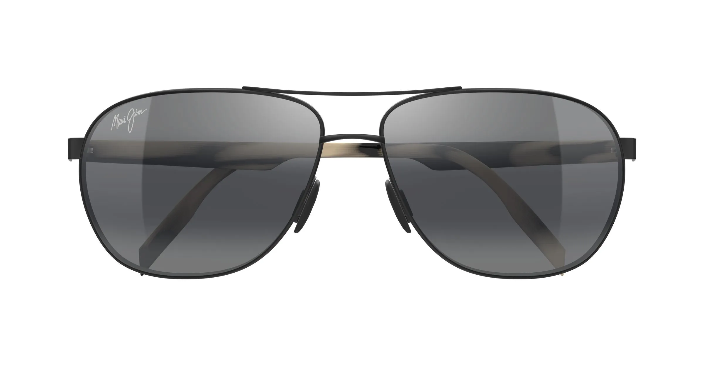 Maui Jim MJ0728S 001 Occhiali da sole Metallo Nero Grigio Pilot - immagine 2