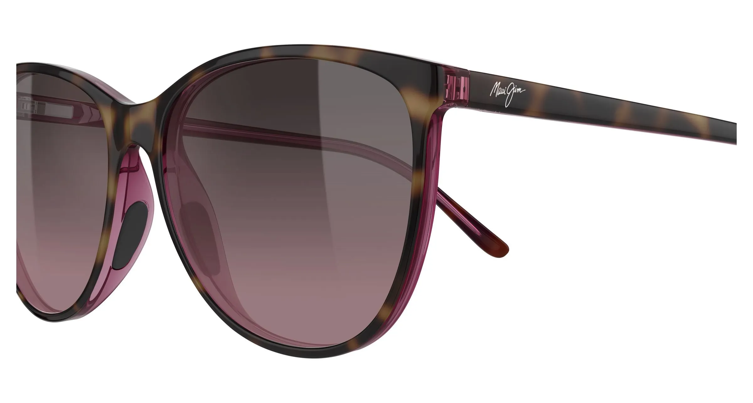 Maui Jim MJ0723S 002 Occhiali da sole Iniettato Havana Rosa Cat Eye - immagine 3