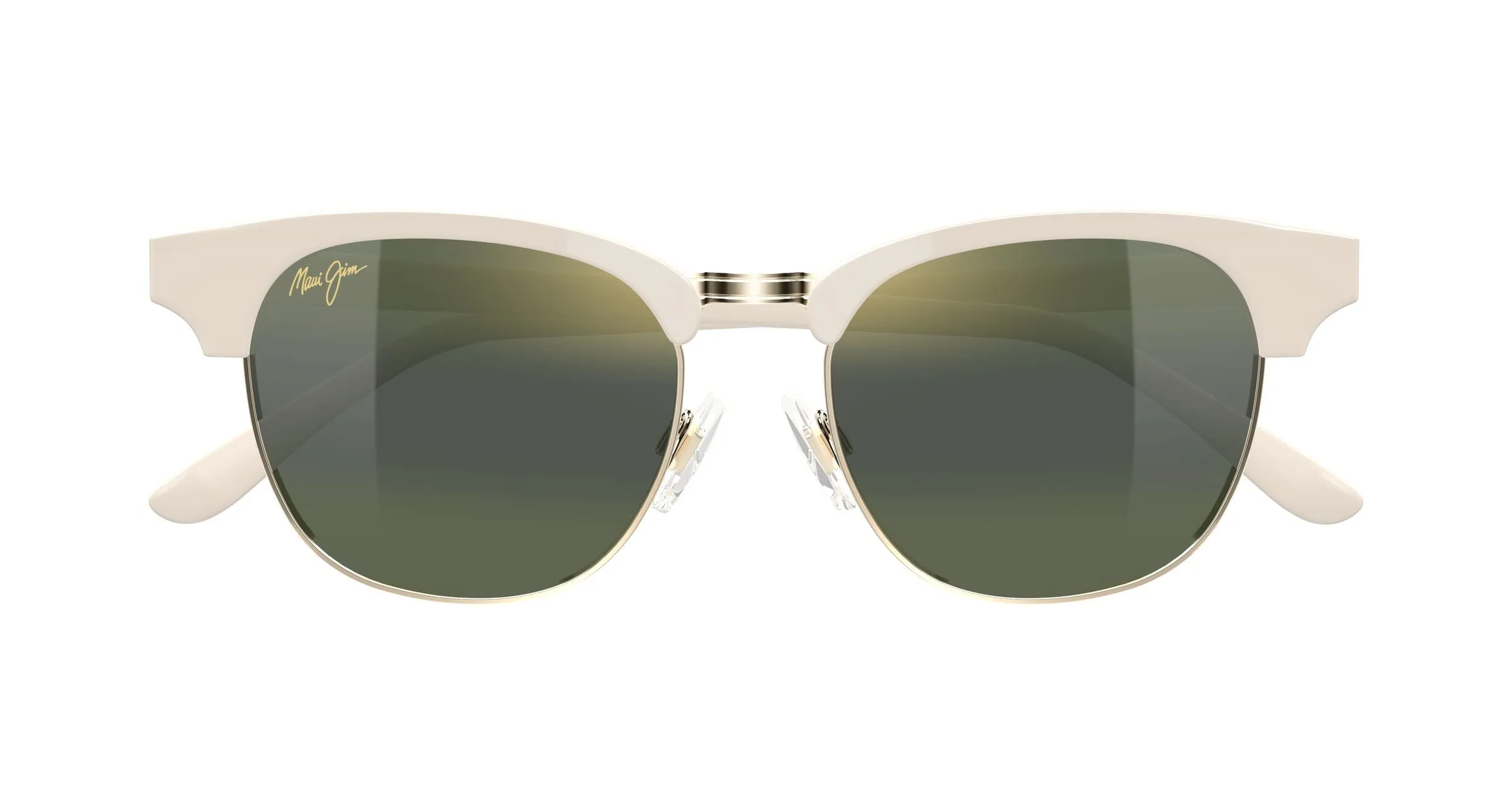 Maui Jim MJ0695S 004 Occhiali da sole Acetato Avorio Verde Squadrata - immagine 2
