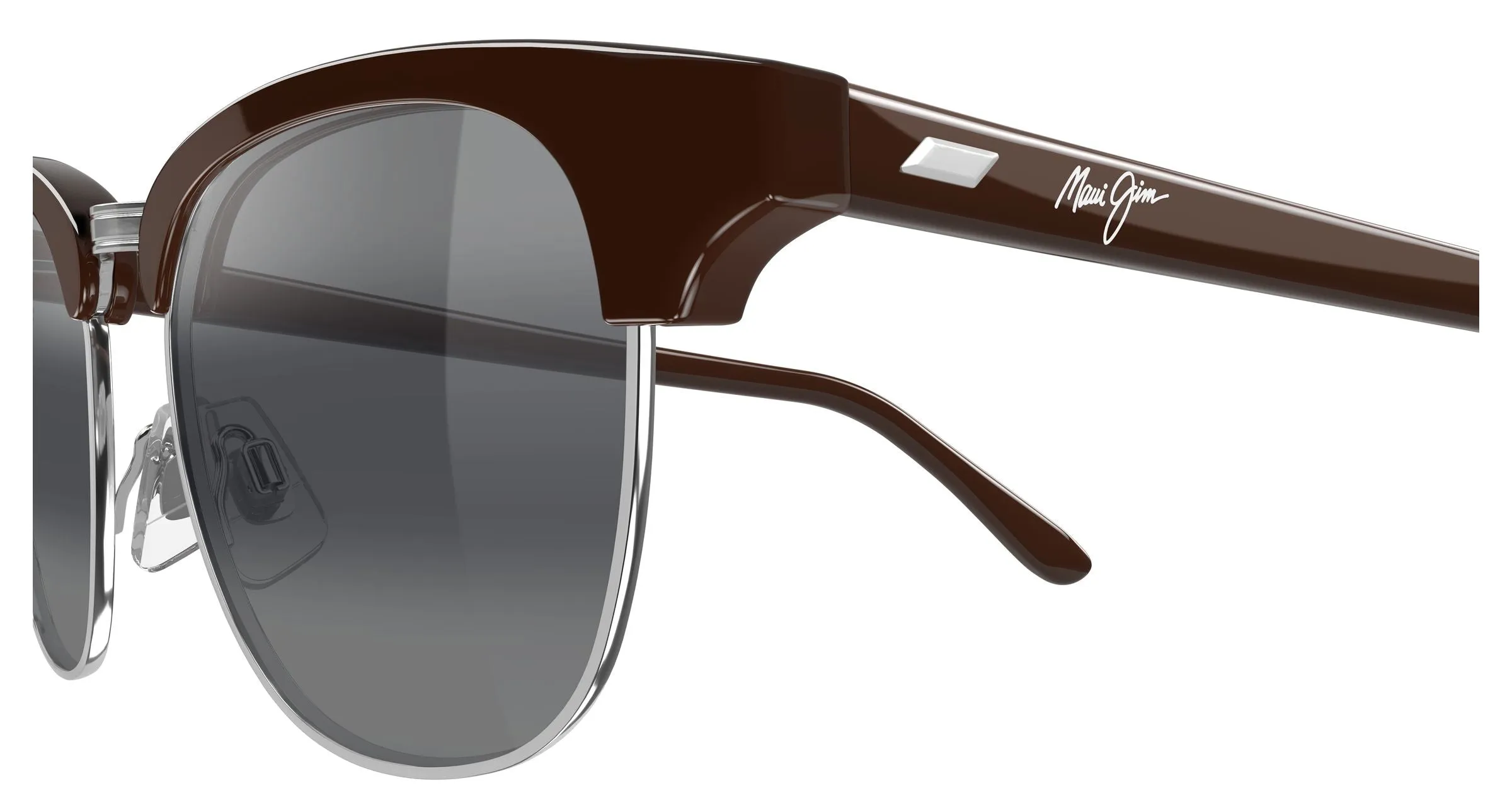 Maui Jim MJ0695S 003 Occhiali da sole Acetato Marrone Grigio Squadrata - immagine 3