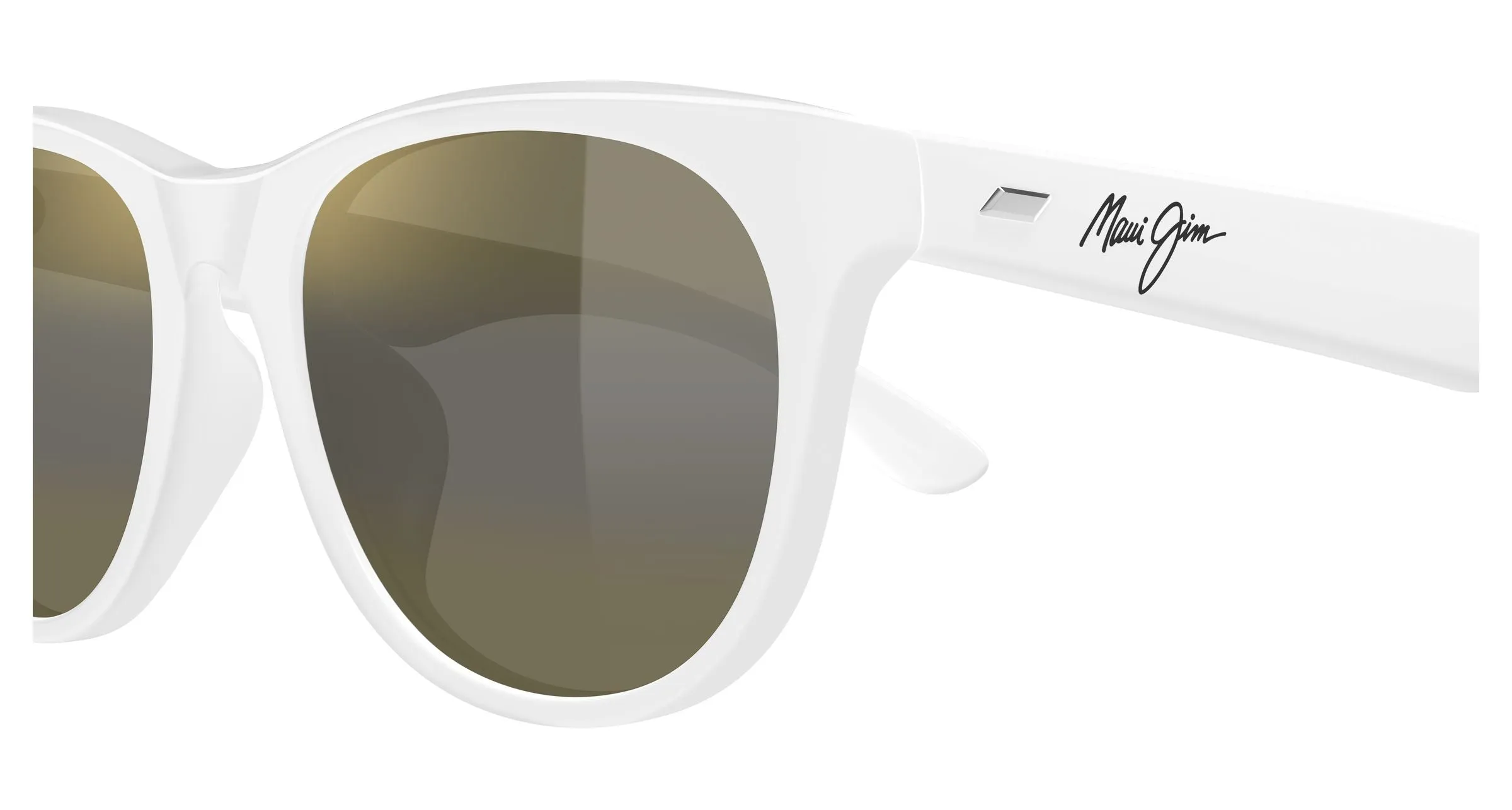 Maui Jim MJ0694SA 004 Occhiali da sole Acetato Bianco Bronzo Squadrata - immagine 3