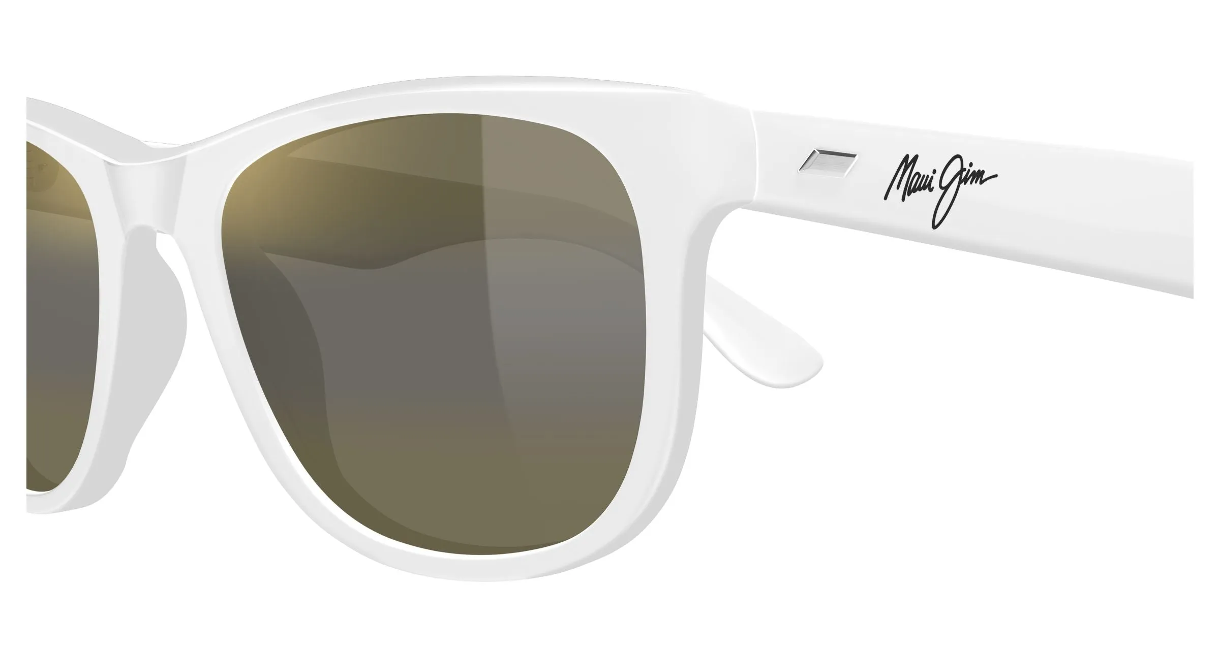 Maui Jim MJ0693S 004 Occhiali da sole Acetato Bianco Bronzo Squadrata - immagine 3