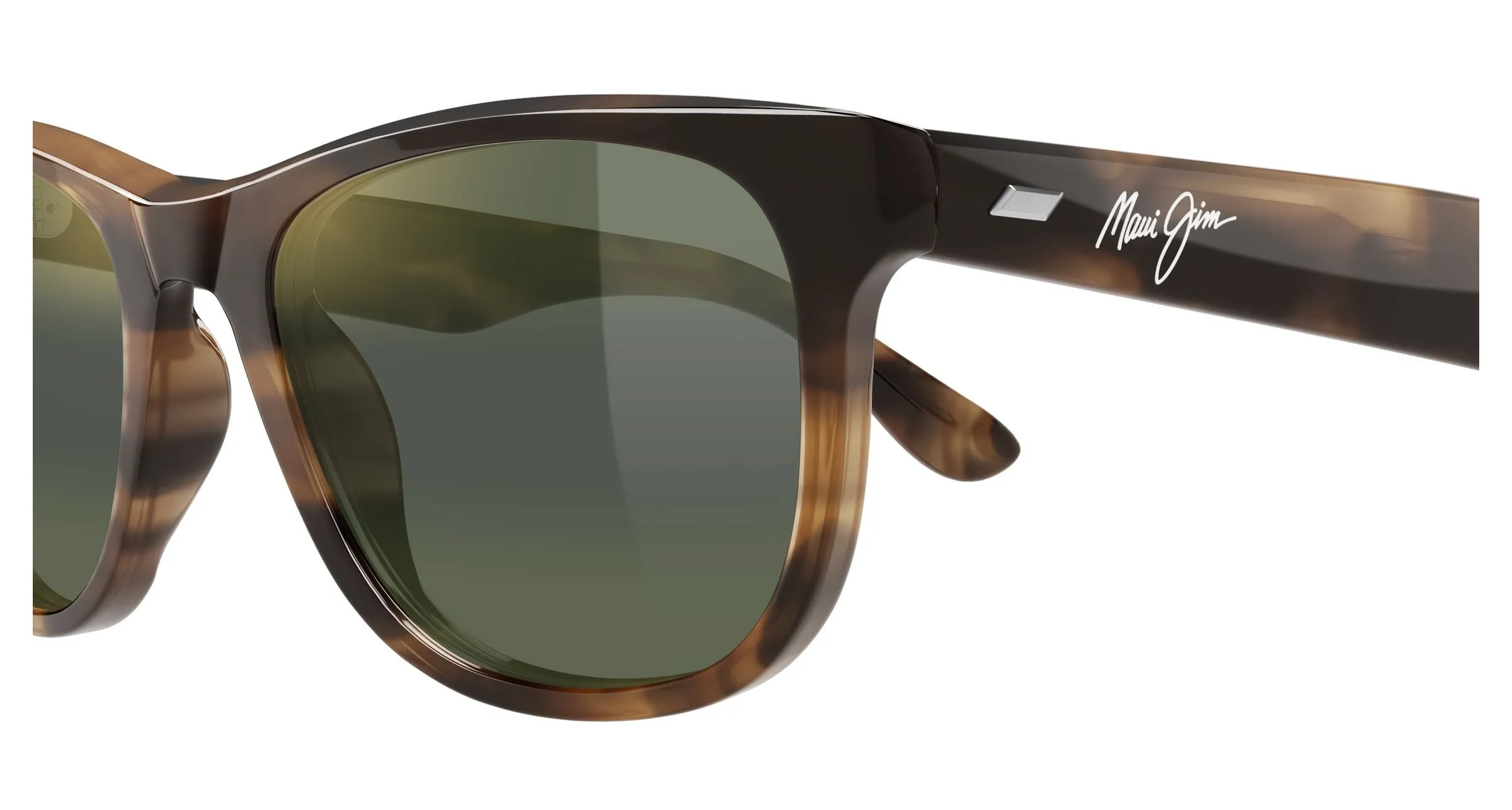 Maui Jim MJ0693S 003 Occhiali da sole Acetato Havana Verde Squadrata - immagine 3