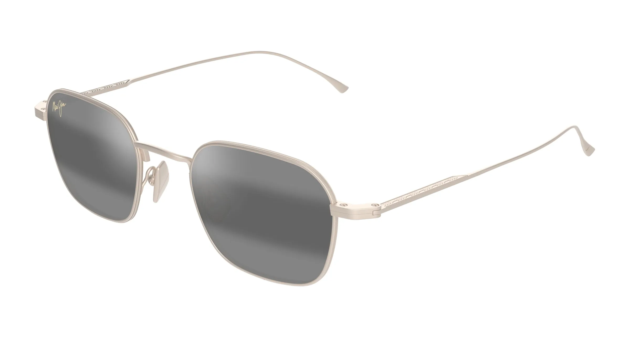 Maui Jim MJ0690S 001 Occhiali da sole Titanio Oro Grigio Squadrata - immagine 1