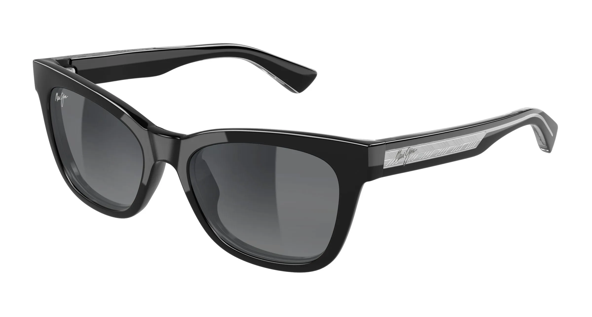 Maui Jim MJ0689S 001 Occhiali da sole Bio-iniettato Nero Grigio Farfalla - immagine 1