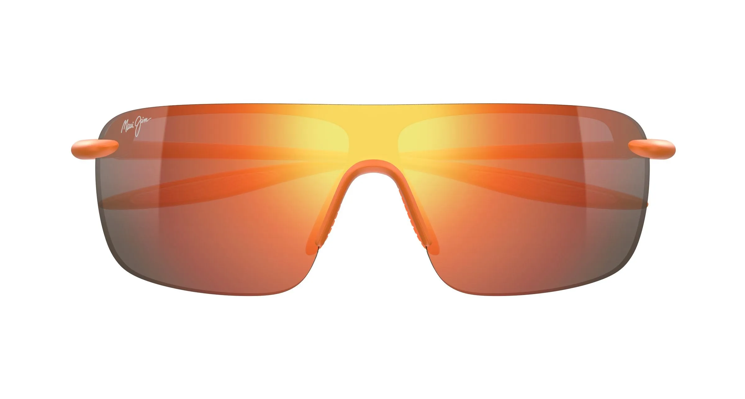 Maui Jim MJ0680S 004 Occhiali da sole Iniettato Arancione Rosso Avvolgente - immagine 2