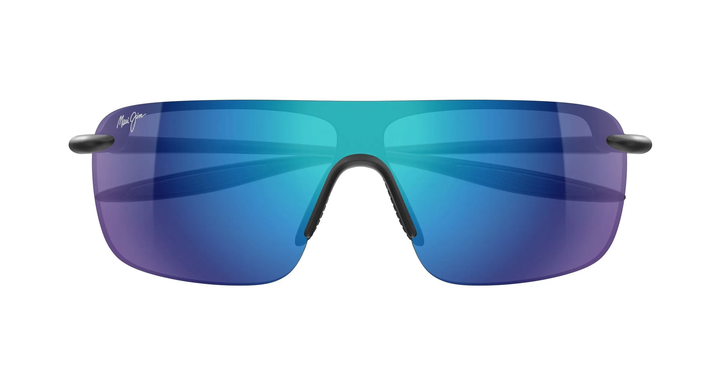 Maui Jim MJ0680S 003 Occhiali da sole Iniettato Nero Blu Avvolgente - immagine 2