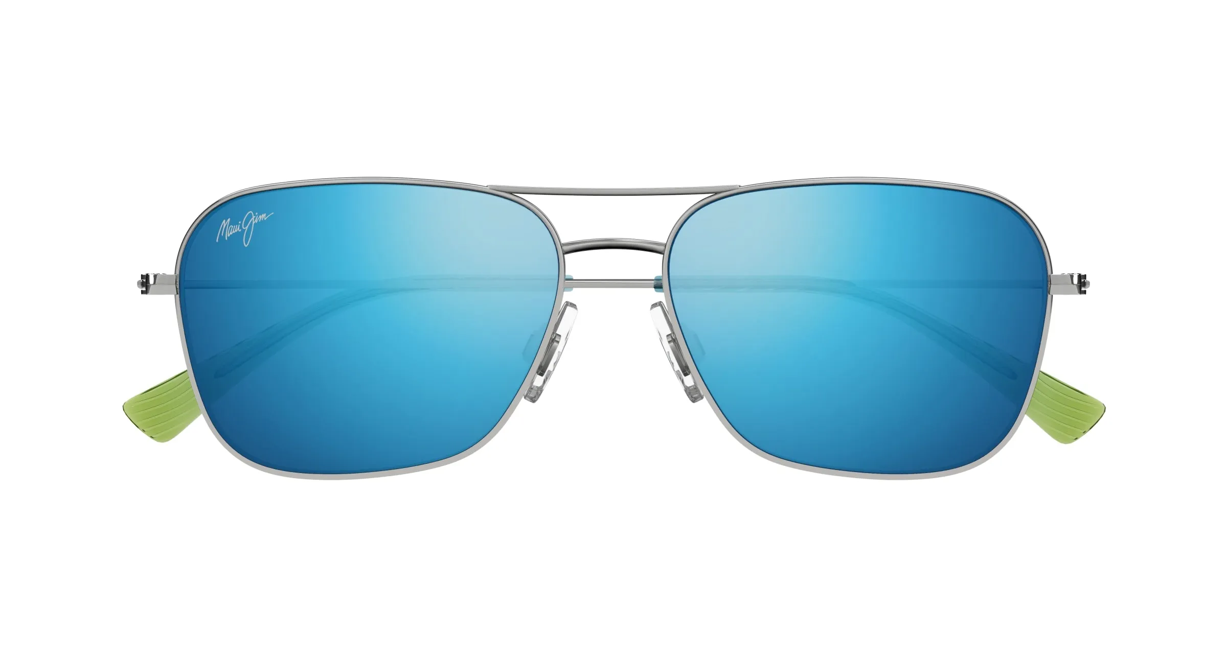Maui Jim MJ0675S 003 Occhiali da sole Metallo Argento Blu Squadrata - immagine 2