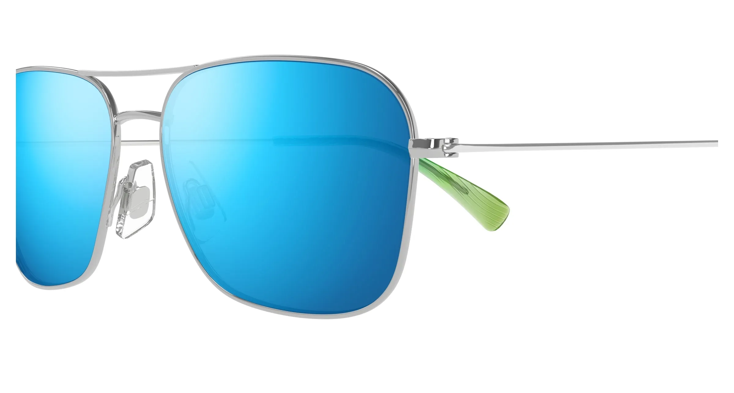 Maui Jim MJ0675S 003 Occhiali da sole Metallo Argento Blu Squadrata - immagine 3