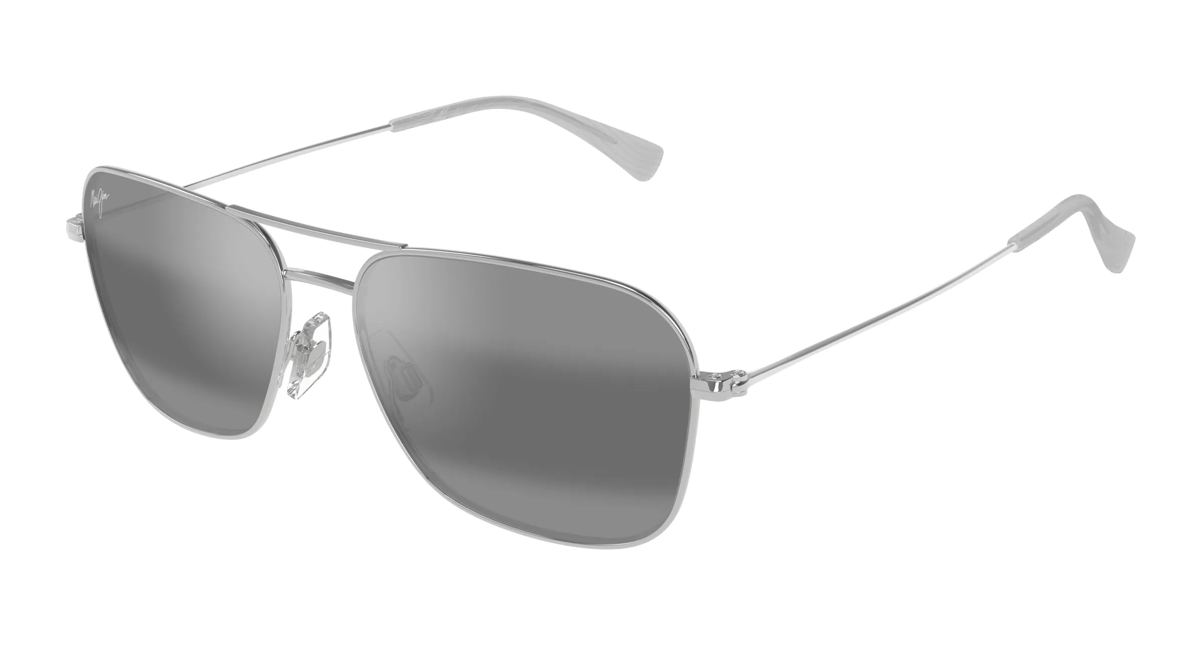 Maui Jim MJ0675S 001 Occhiali da sole Metallo Argento Grigio Squadrata - immagine 1