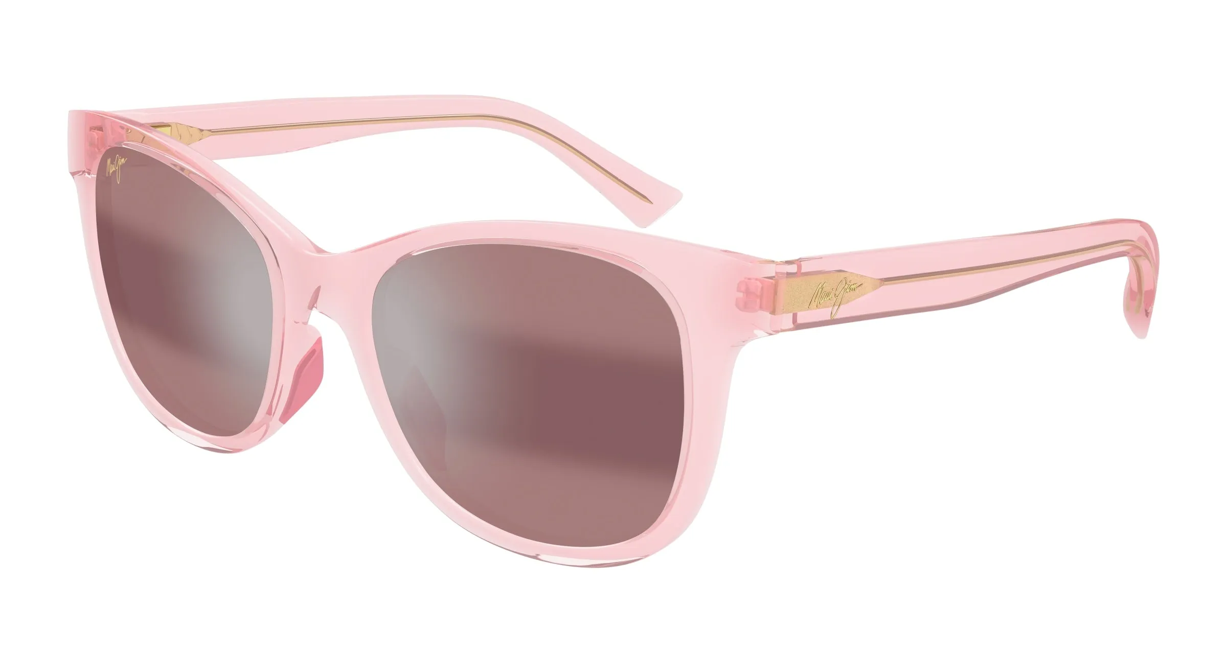Maui Jim MJ0671S 004 Occhiali da sole Iniettato Rosa Rosa Rotonda - immagine 1