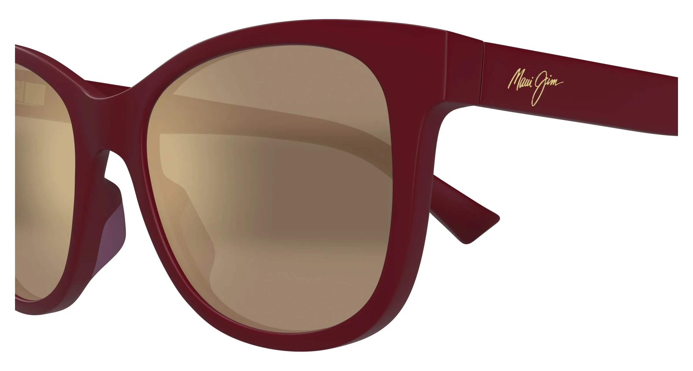 Maui Jim MJ0671S 003 Occhiali da sole Iniettato Viola Bronzo Rotonda - immagine 3