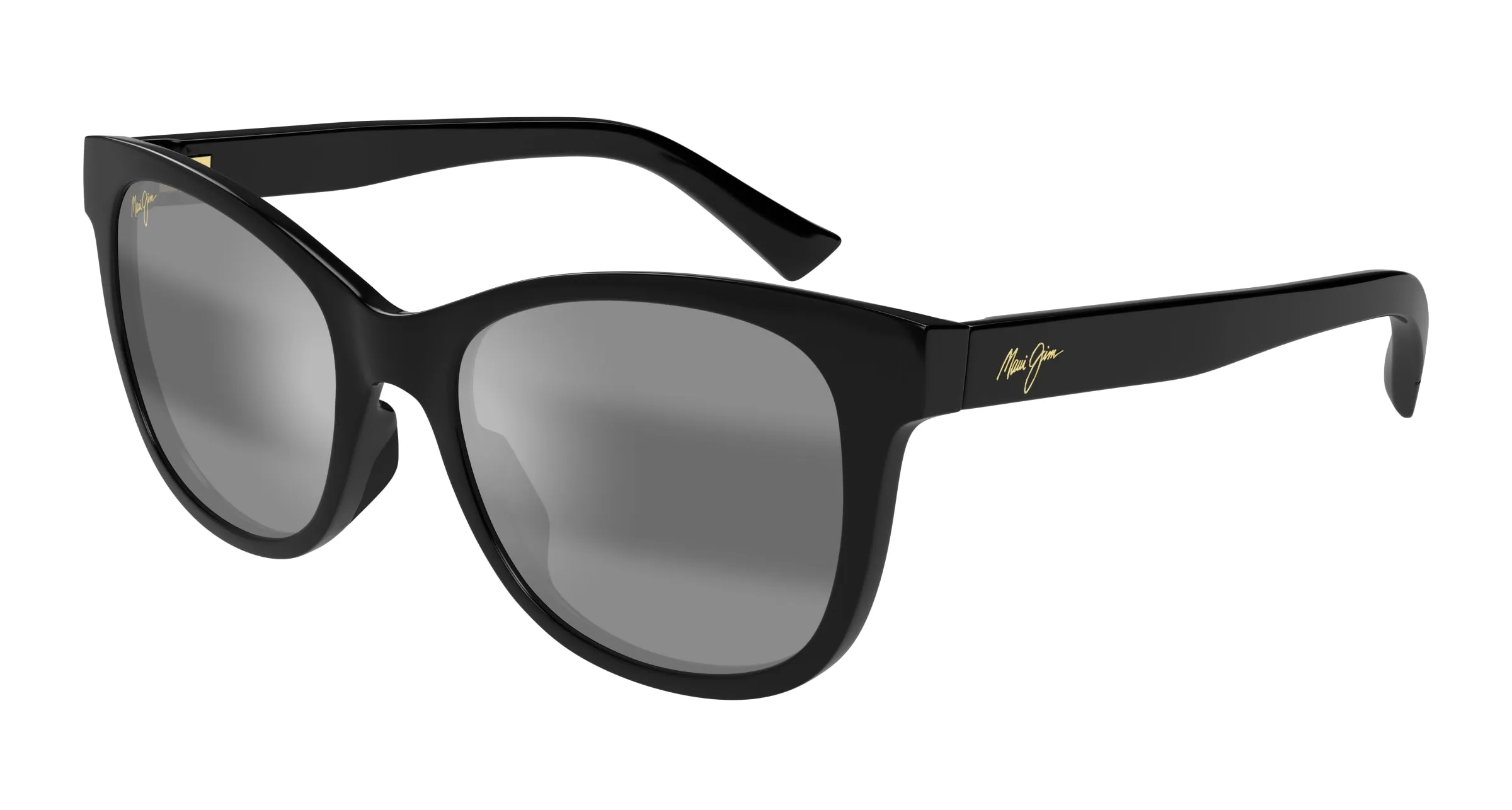 Maui Jim MJ0671S 001 Occhiali da sole Iniettato Nero Grigio Rotonda - immagine 1