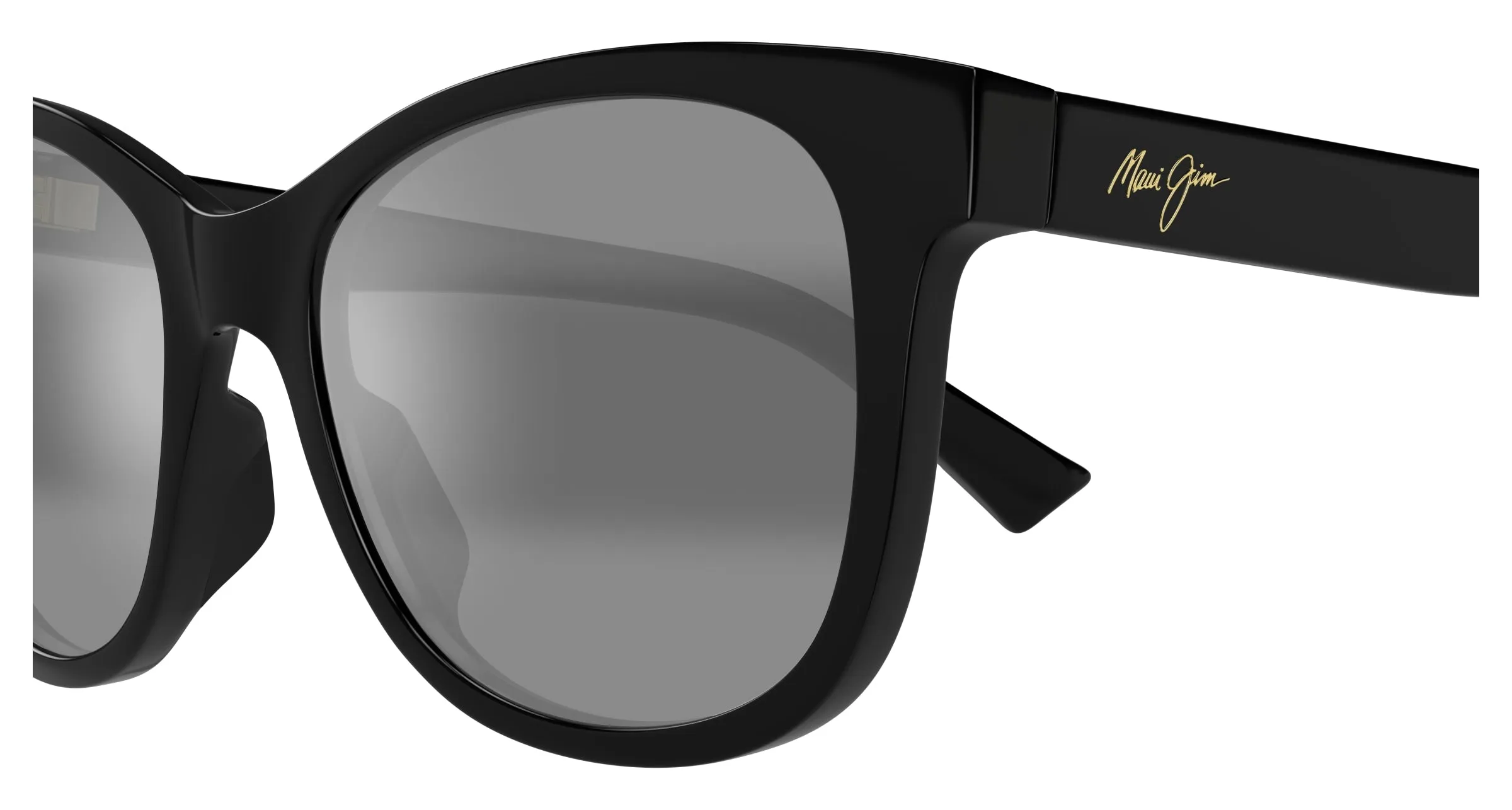 Maui Jim MJ0671S 001 Occhiali da sole Iniettato Nero Grigio Rotonda - immagine 3