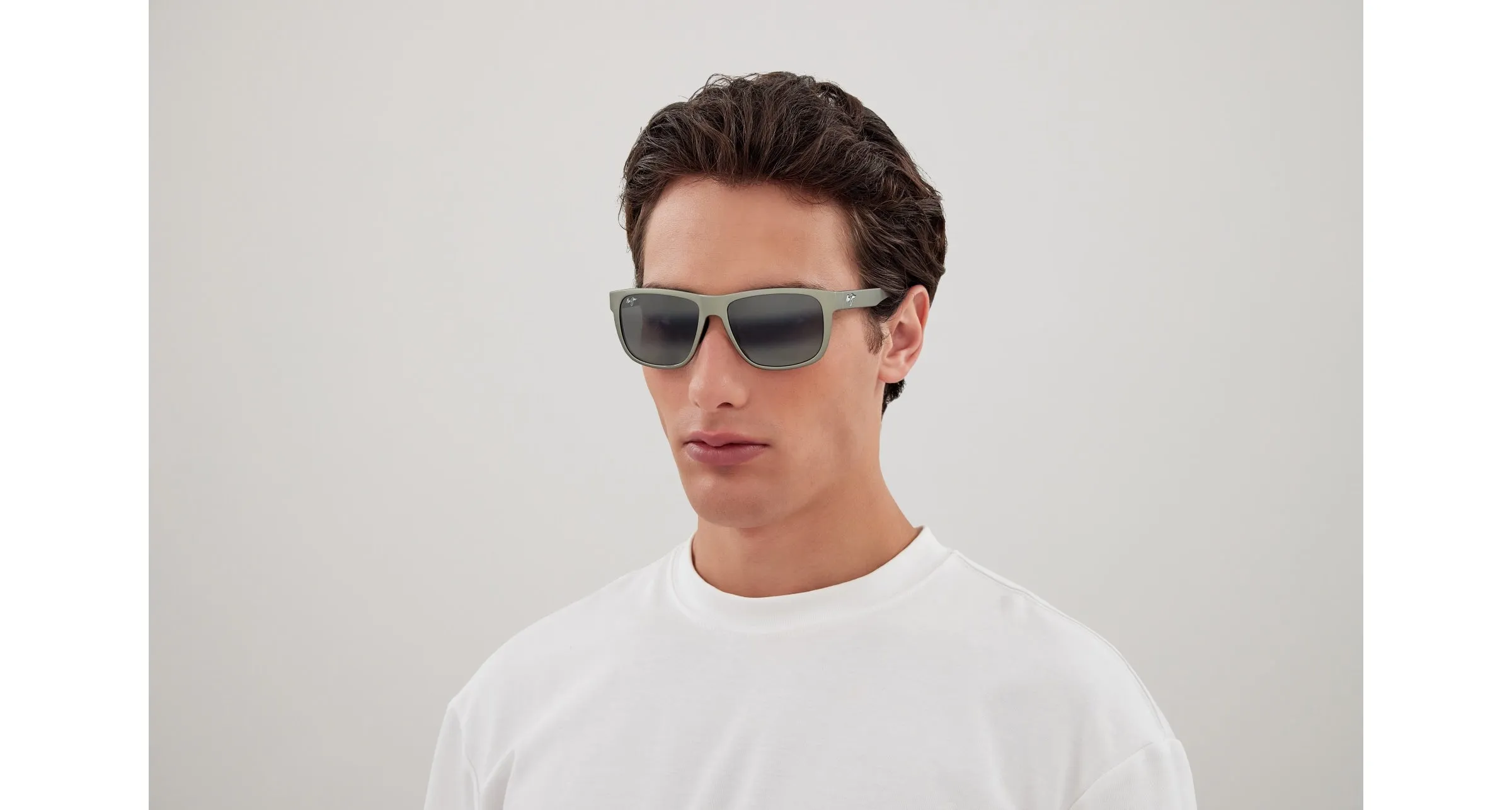 Maui Jim MJ0670S 003 Occhiali da sole Iniettato Verde Grigio Squadrata - immagine 4