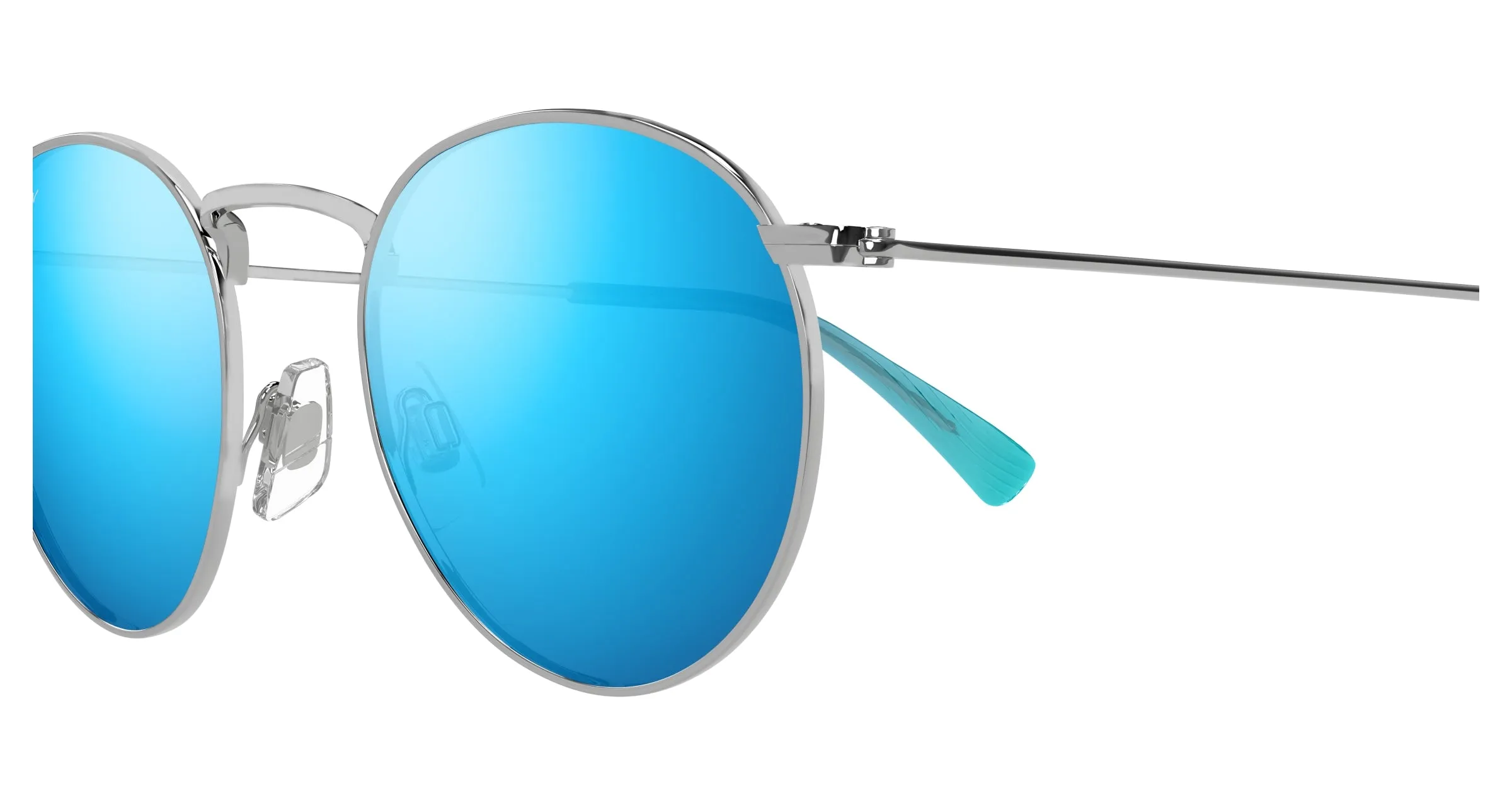 Maui Jim MJ0667S 003 Occhiali da sole Metallo Argento Blu Rotonda - immagine 3