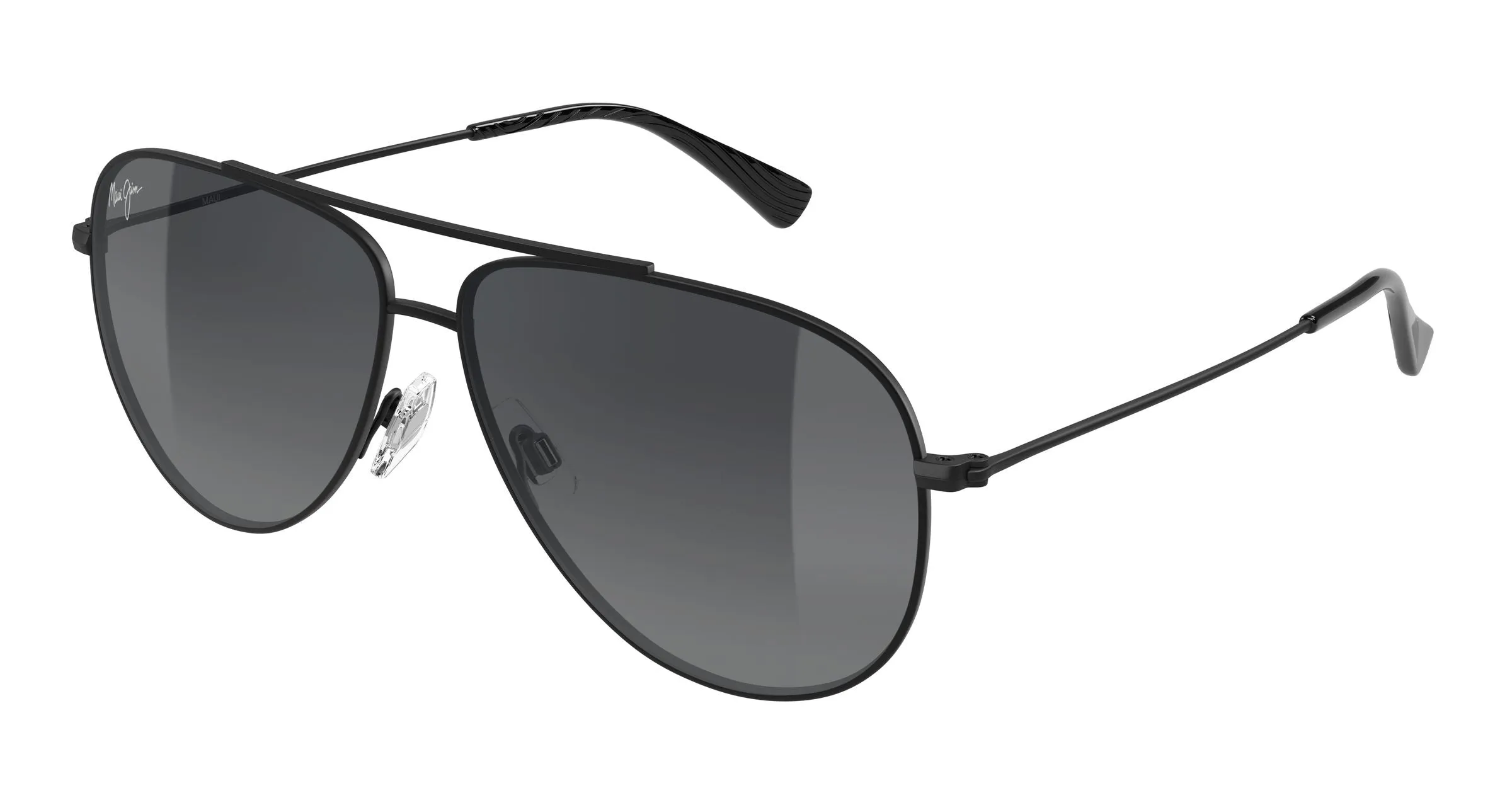 Maui Jim MJ0665S 022 Occhiali da sole Metallo Nero Grigio Pilot - immagine 1