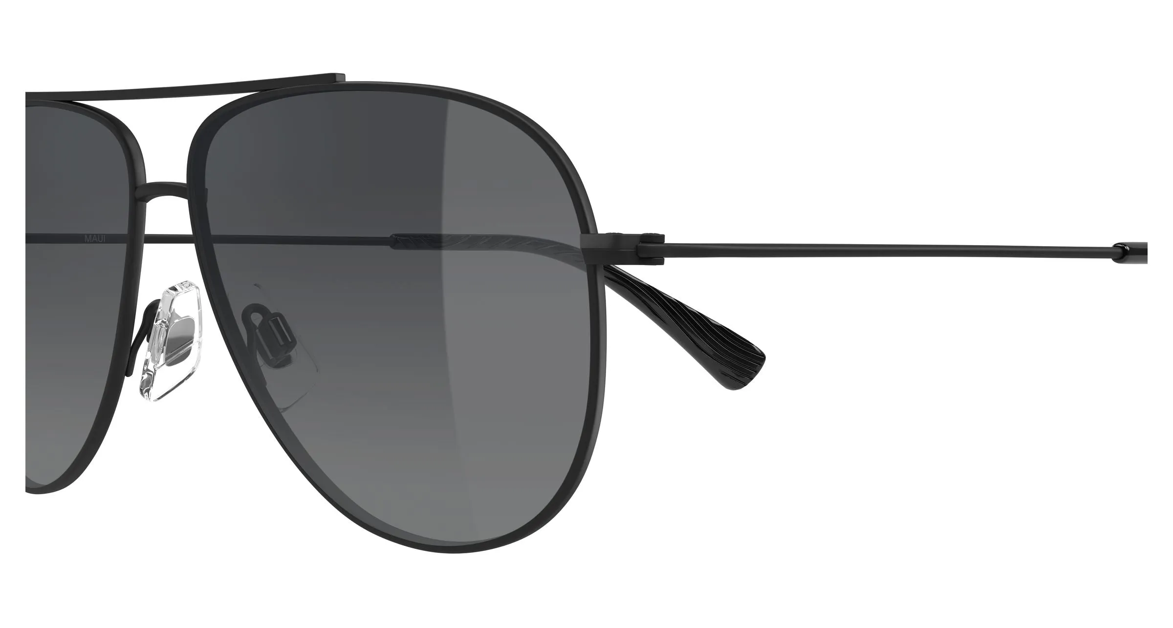 Maui Jim MJ0665S 022 Occhiali da sole Metallo Nero Grigio Pilot - immagine 3