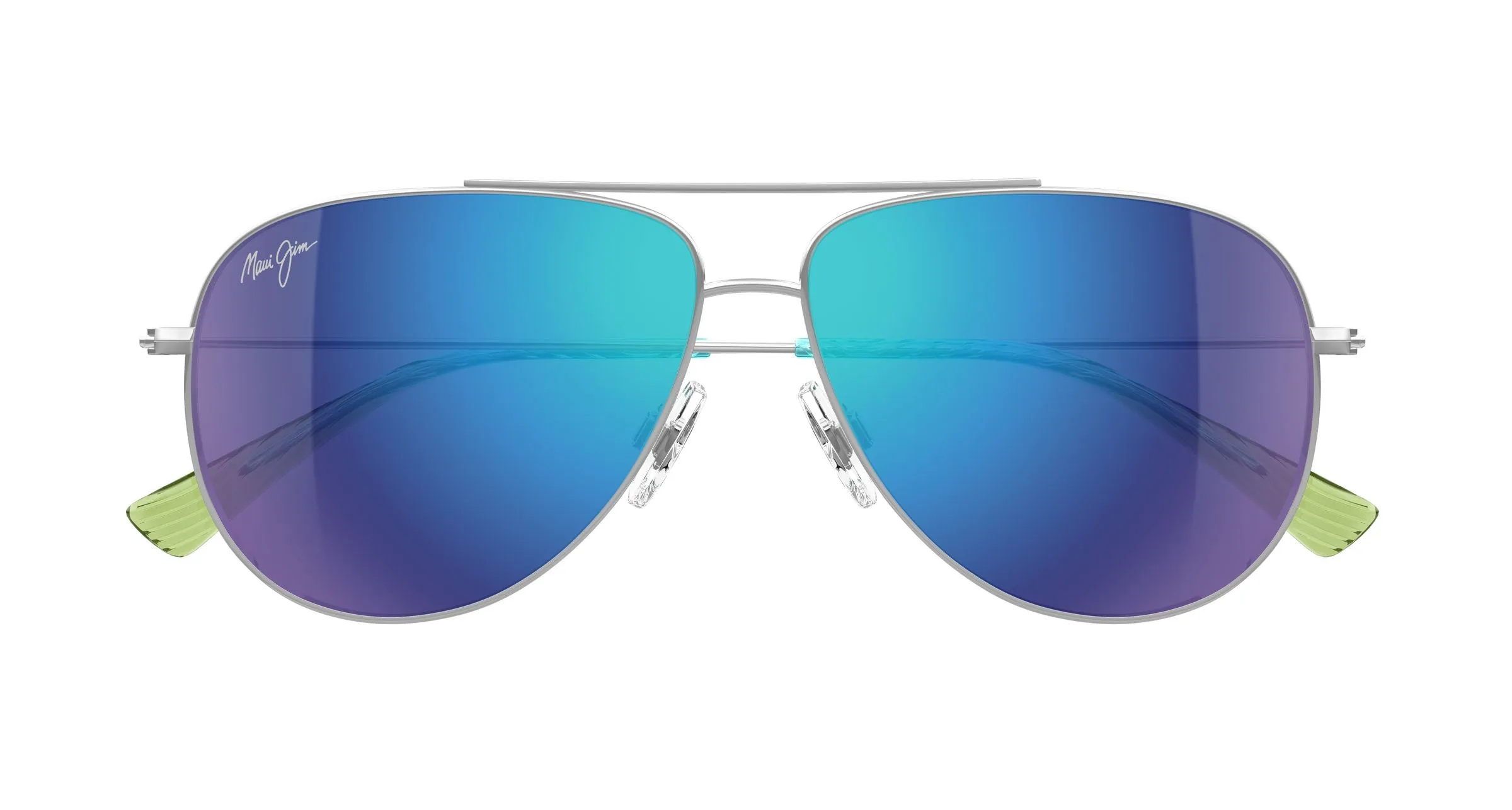 Maui Jim MJ0665S 003 Occhiali da sole Metallo Argento Blu Pilot - immagine 2