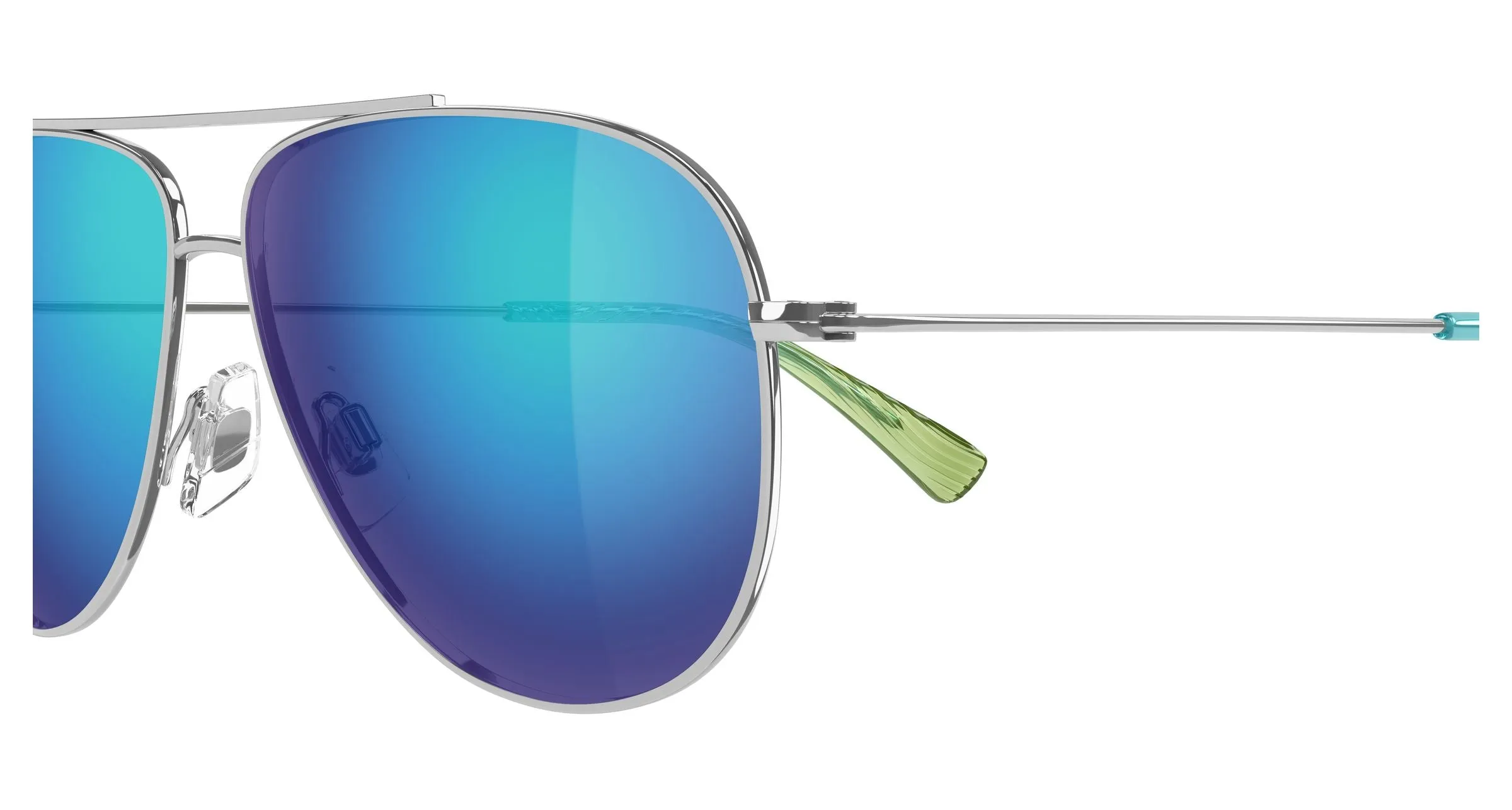 Maui Jim MJ0665S 003 Occhiali da sole Metallo Argento Blu Pilot - immagine 3