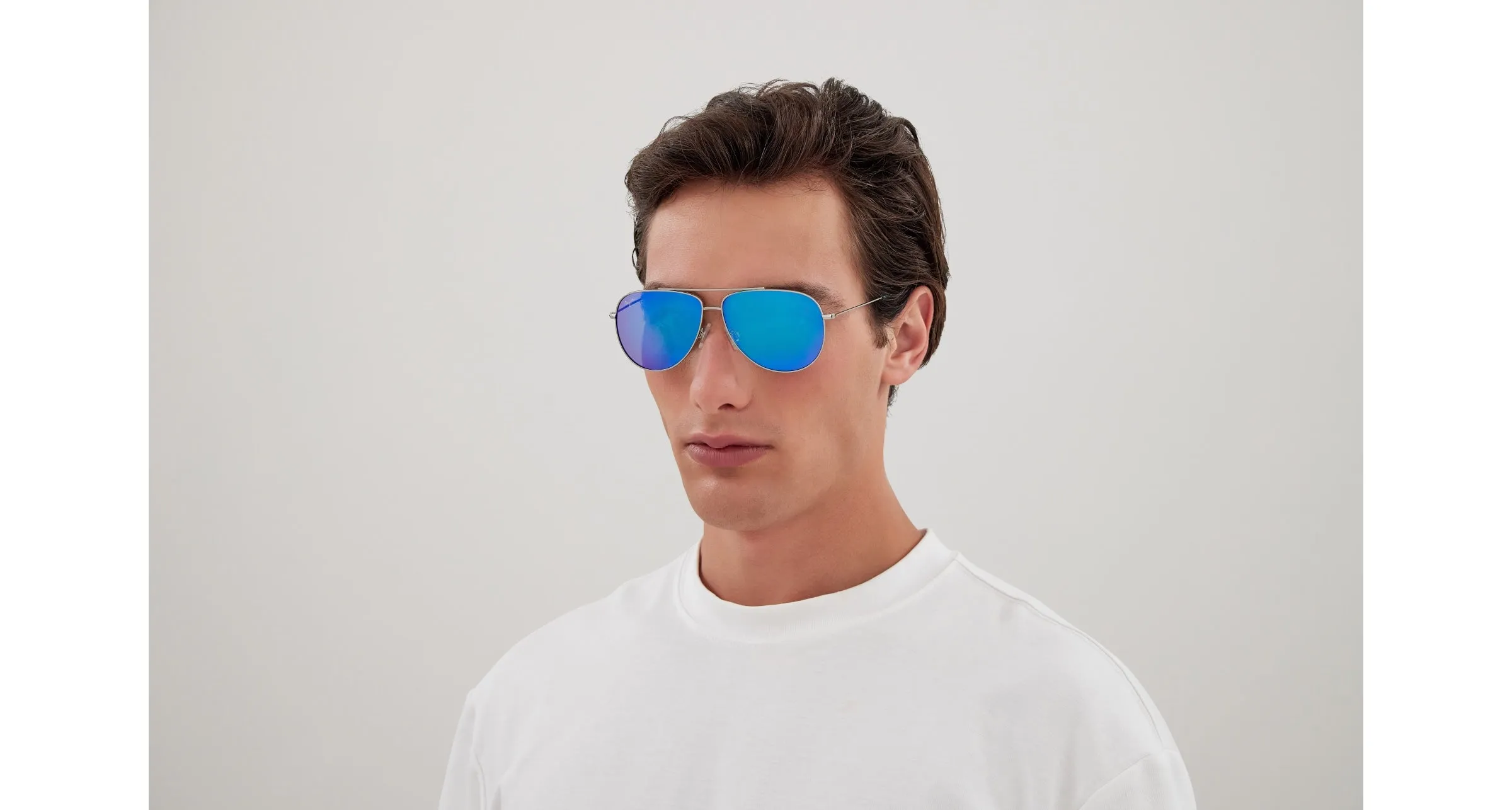 Maui Jim MJ0665S 003 Occhiali da sole Metallo Argento Blu Pilot - immagine 4