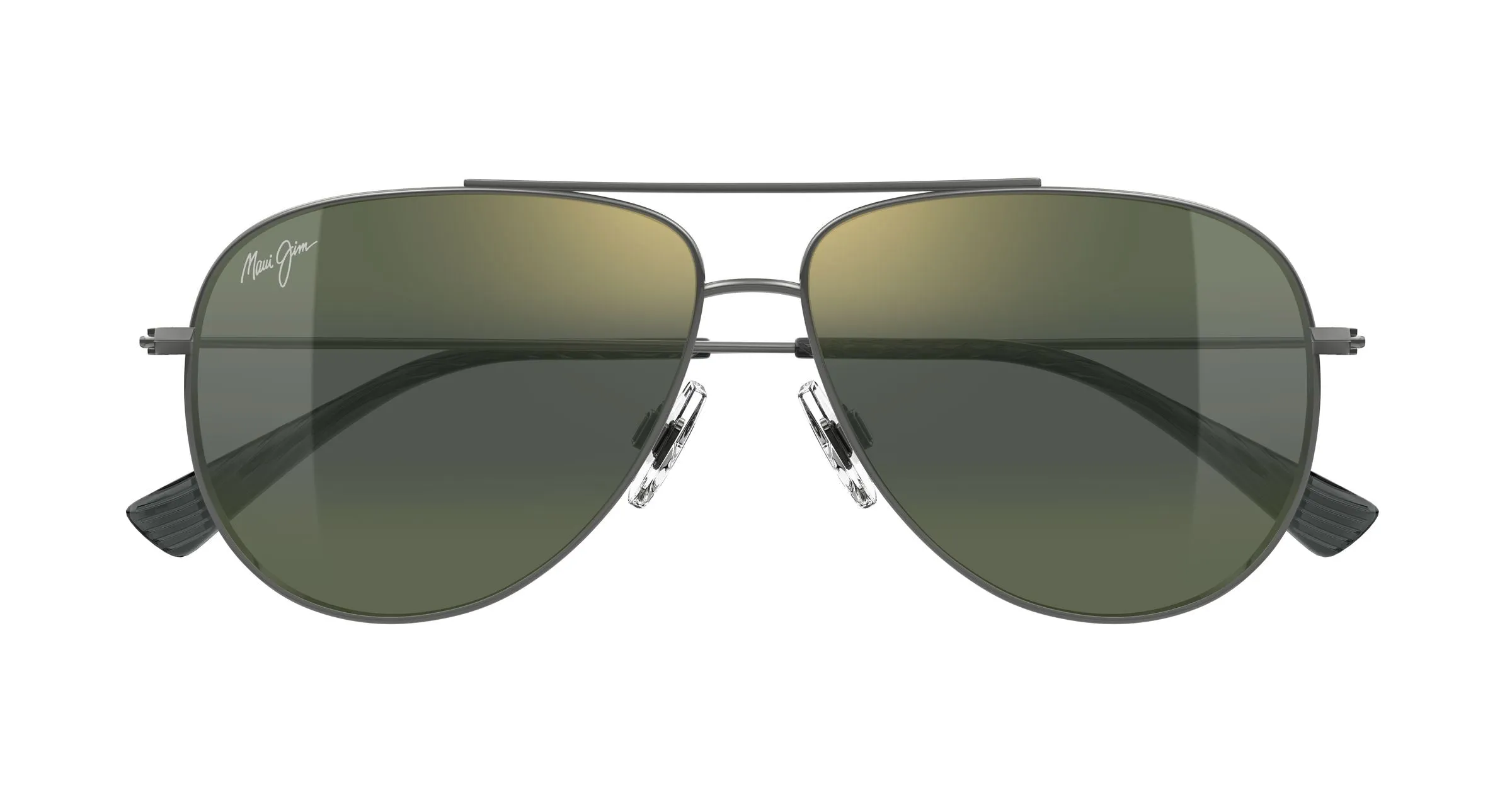 Maui Jim MJ0665S 002 Occhiali da sole Metallo Rutenio Verde Pilot - immagine 2