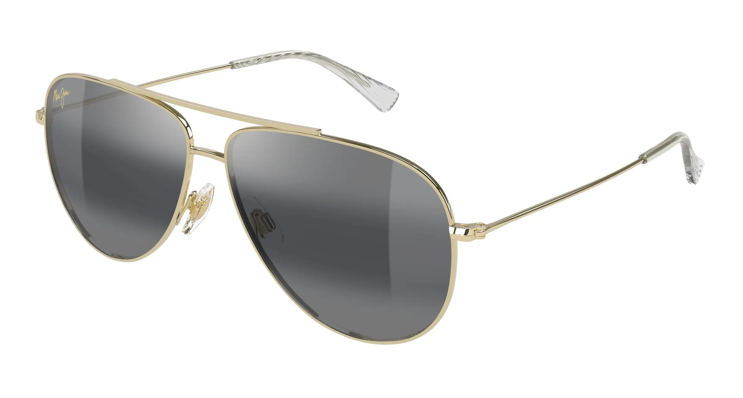 Maui Jim MJ0665S 001 Occhiali da sole Metallo Oro Grigio Pilot - immagine 1