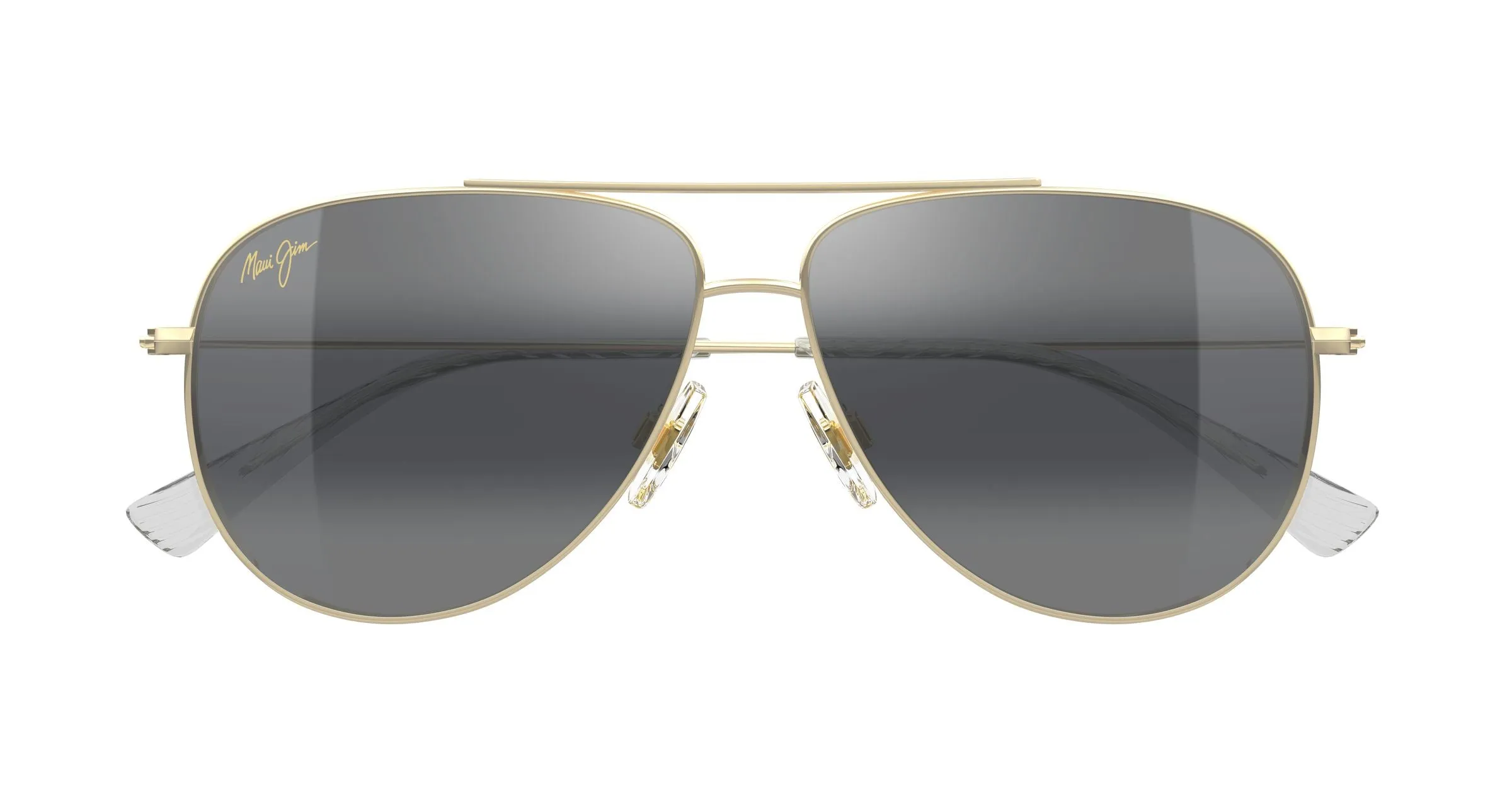 Maui Jim MJ0665S 001 Occhiali da sole Metallo Oro Grigio Pilot - immagine 2
