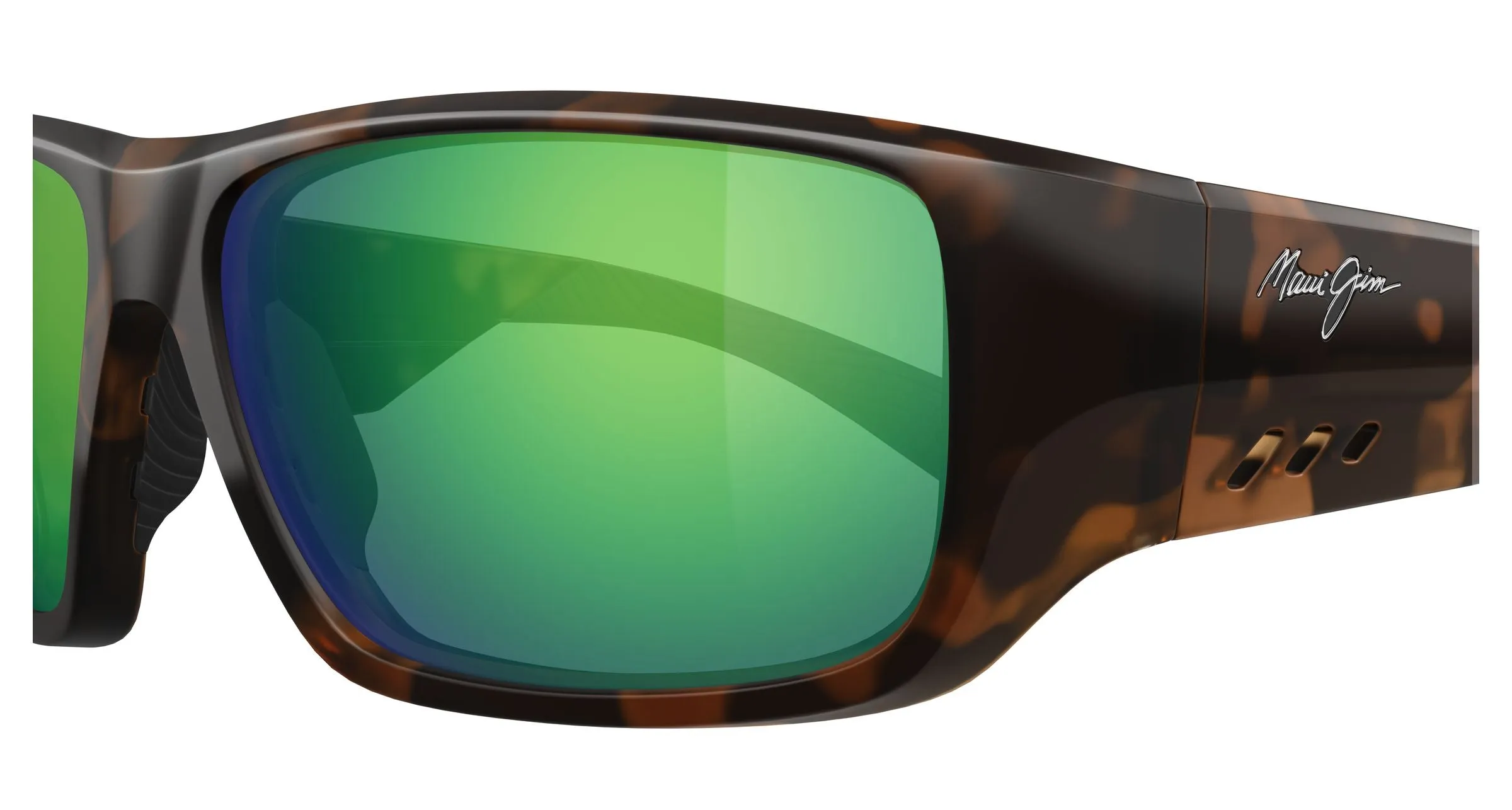 Maui Jim MJ0663S 004 Occhiali da sole Iniettato Havana Verde Squadrata - immagine 3