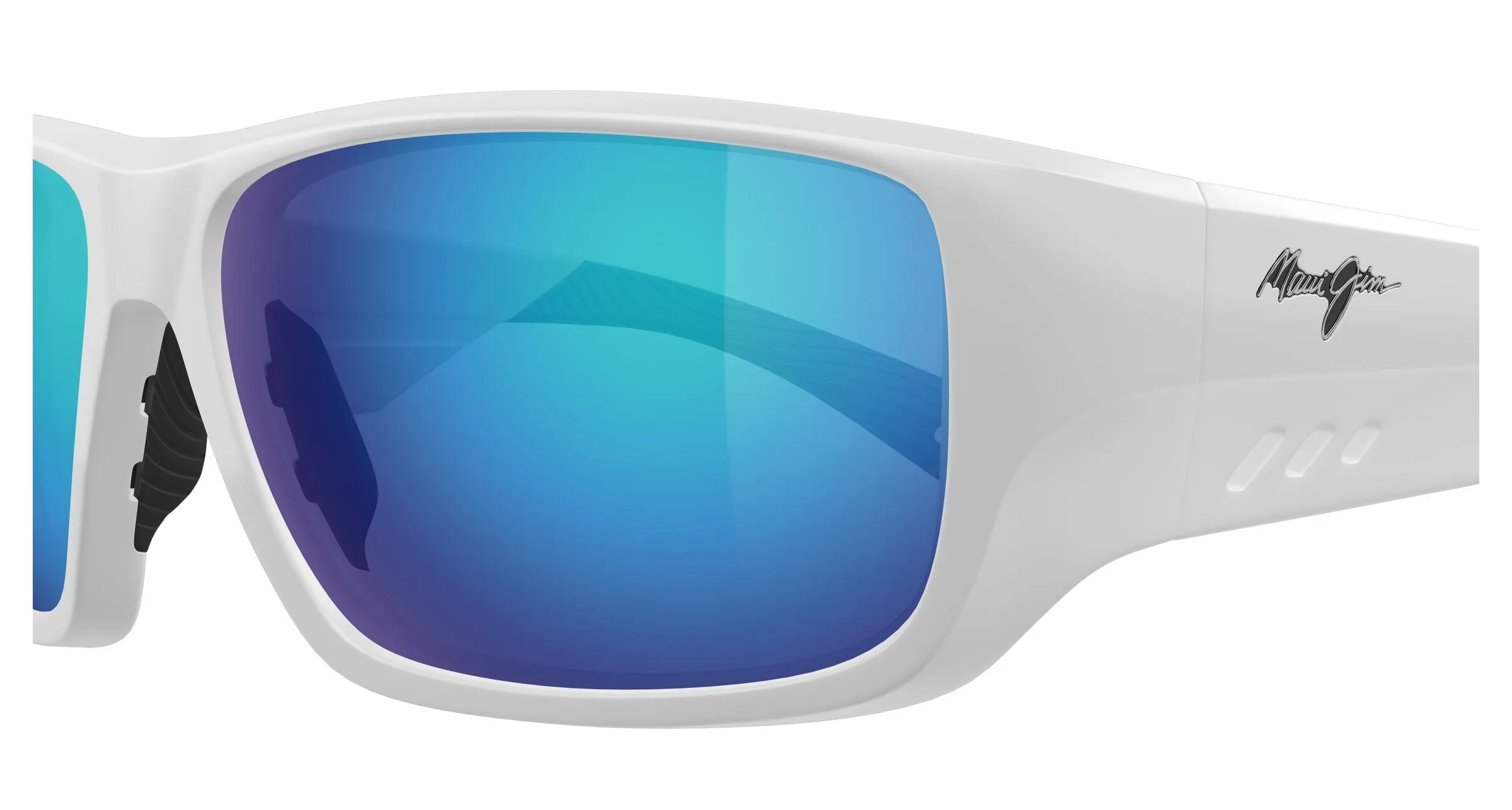 Maui Jim MJ0663S 002 Occhiali da sole Iniettato Bianco Blu Squadrata - immagine 3