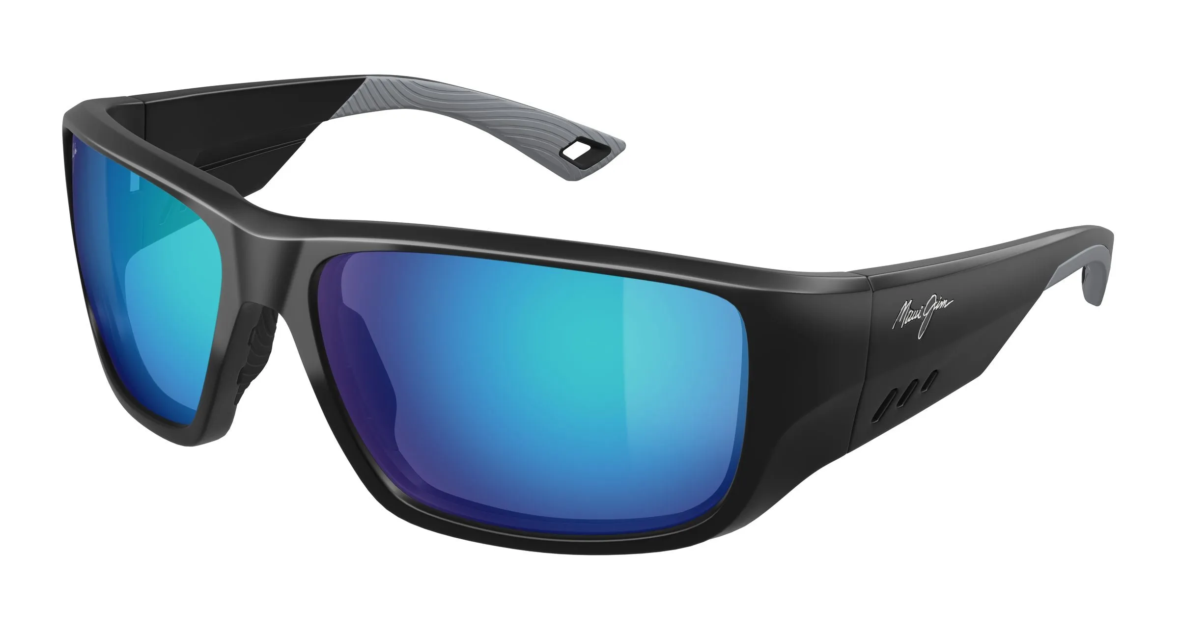 Maui Jim MJ0663S 001 Occhiali da sole Iniettato Nero Blu Squadrata - immagine 1