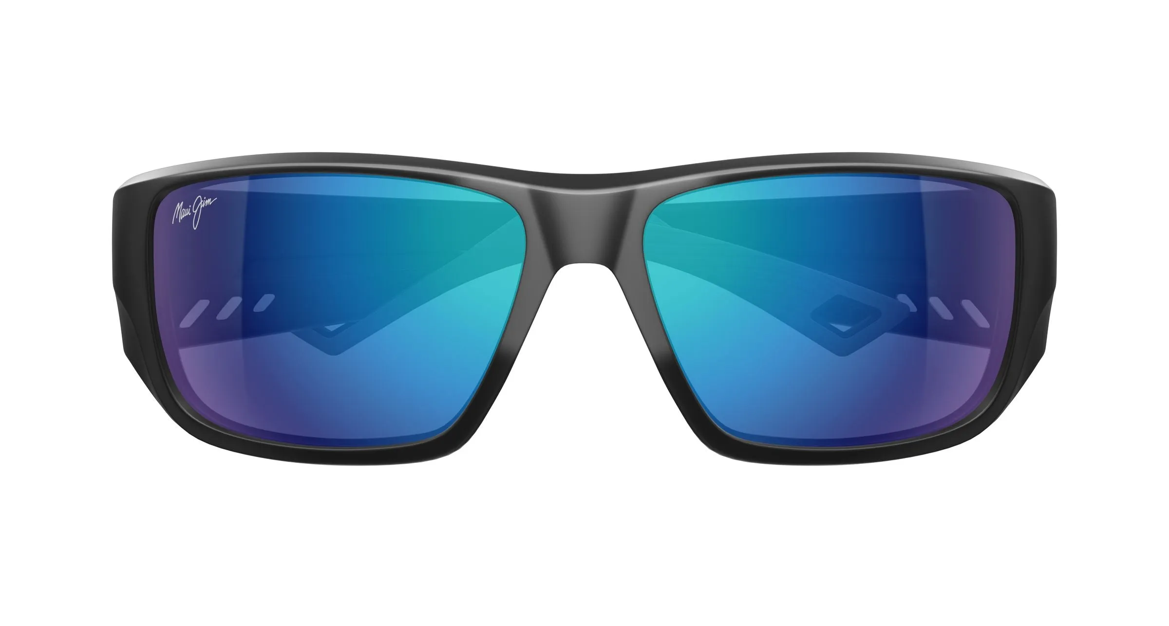 Maui Jim MJ0663S 001 Occhiali da sole Iniettato Nero Blu Squadrata - immagine 2