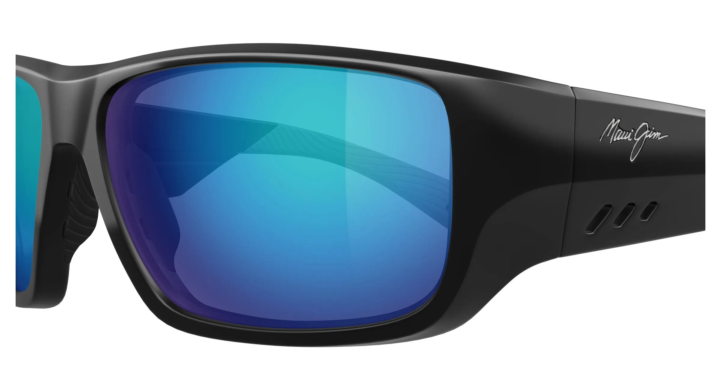 Maui Jim MJ0663S 001 Occhiali da sole Iniettato Nero Blu Squadrata - immagine 3