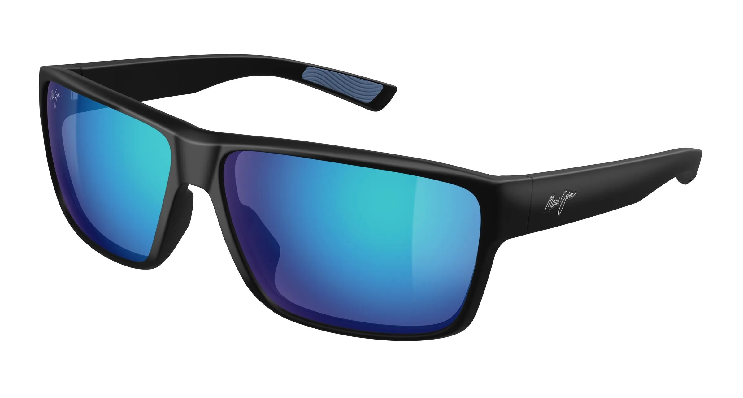 Maui Jim MJ0661S 001 Occhiali da sole Iniettato Nero Blu Squadrata - immagine 1