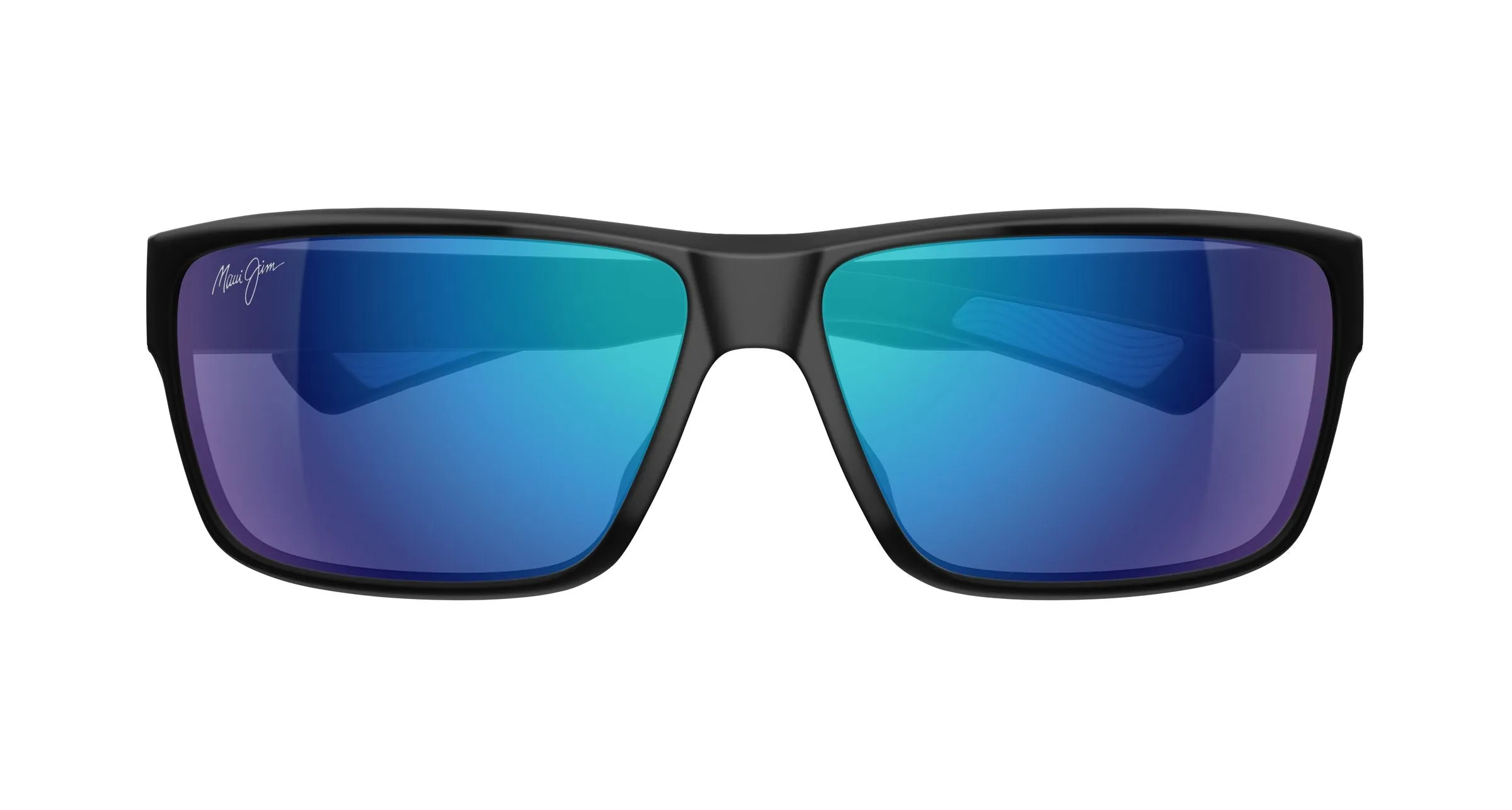 Maui Jim MJ0661S 001 Occhiali da sole Iniettato Nero Blu Squadrata - immagine 2
