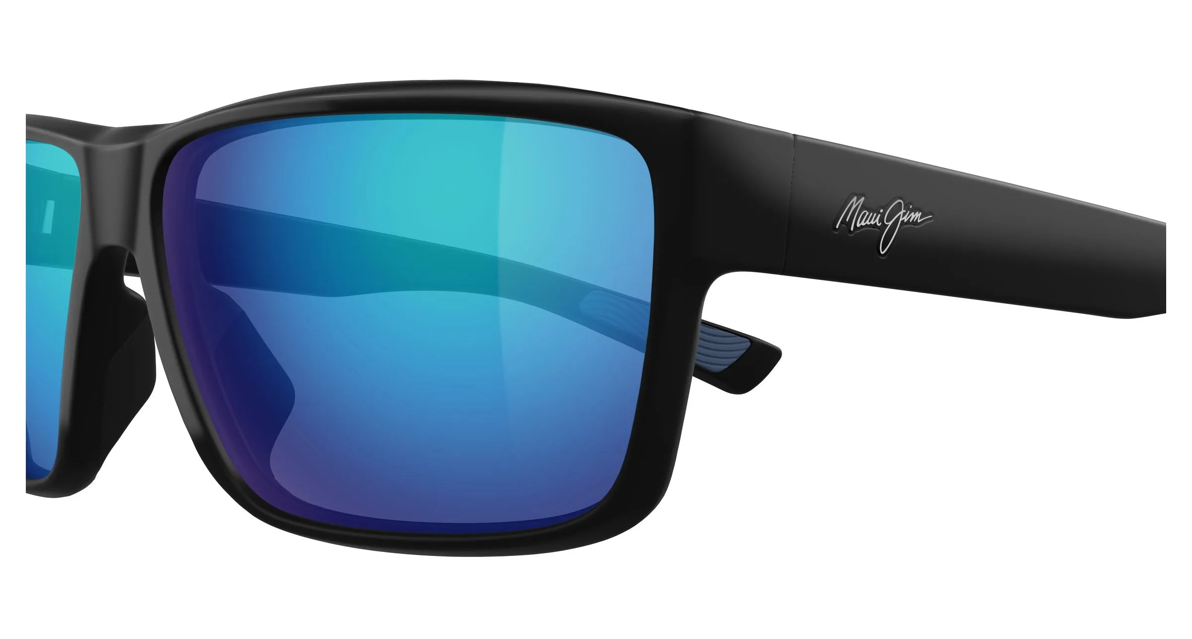 Maui Jim MJ0661S 001 Occhiali da sole Iniettato Nero Blu Squadrata - immagine 3